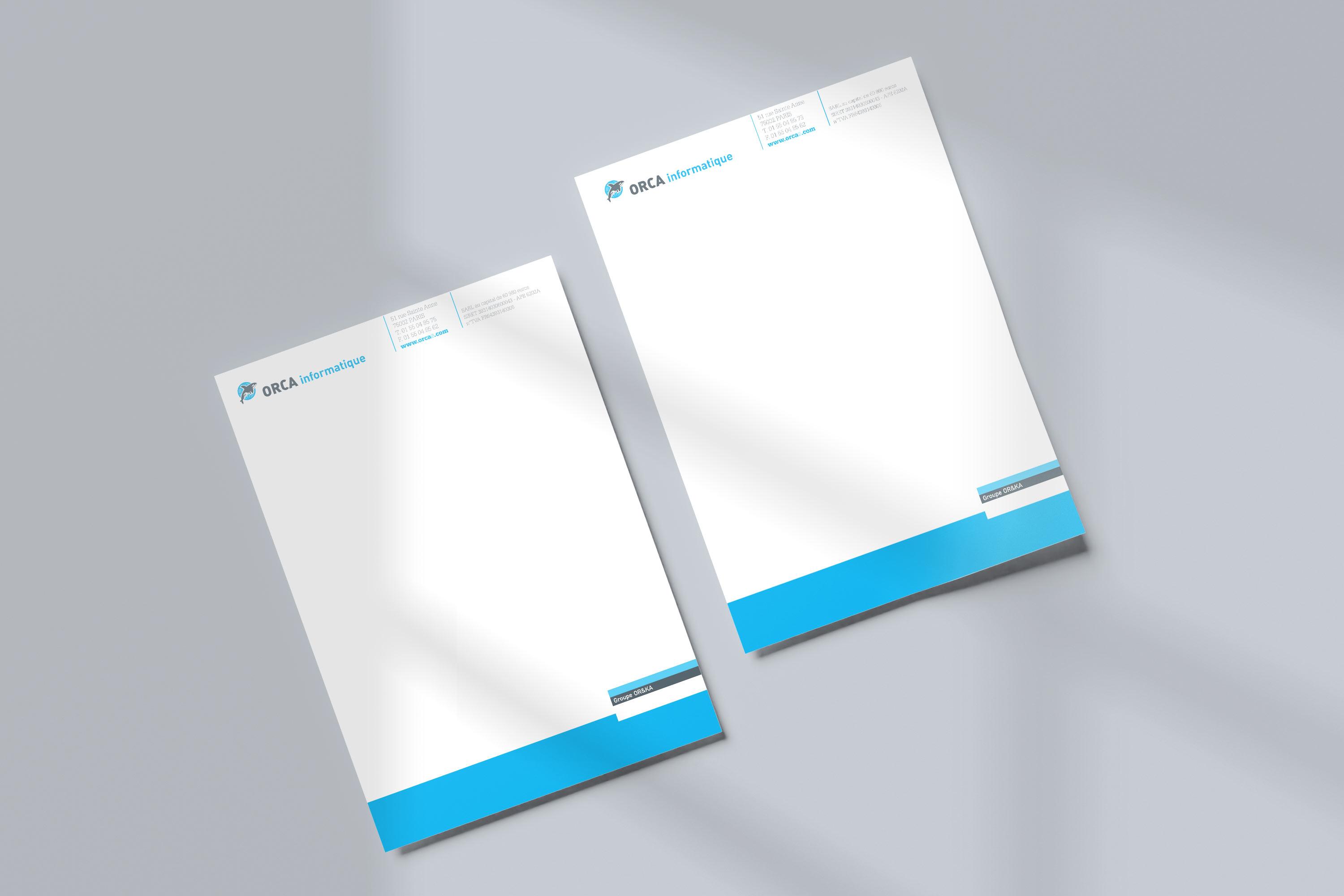 Papier-en-tête corporate : ORCA Informatique