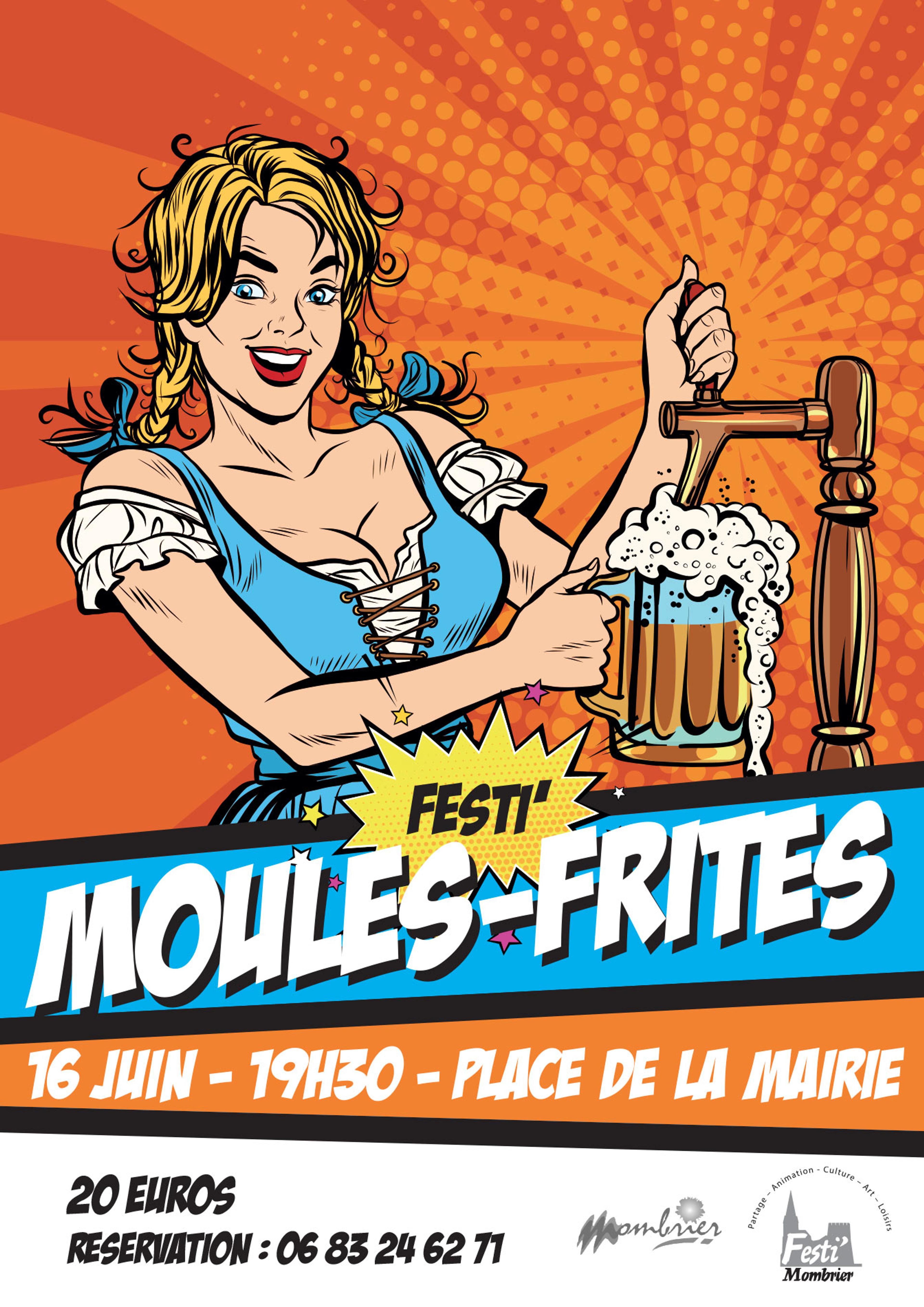 Affiche soirée moules frites