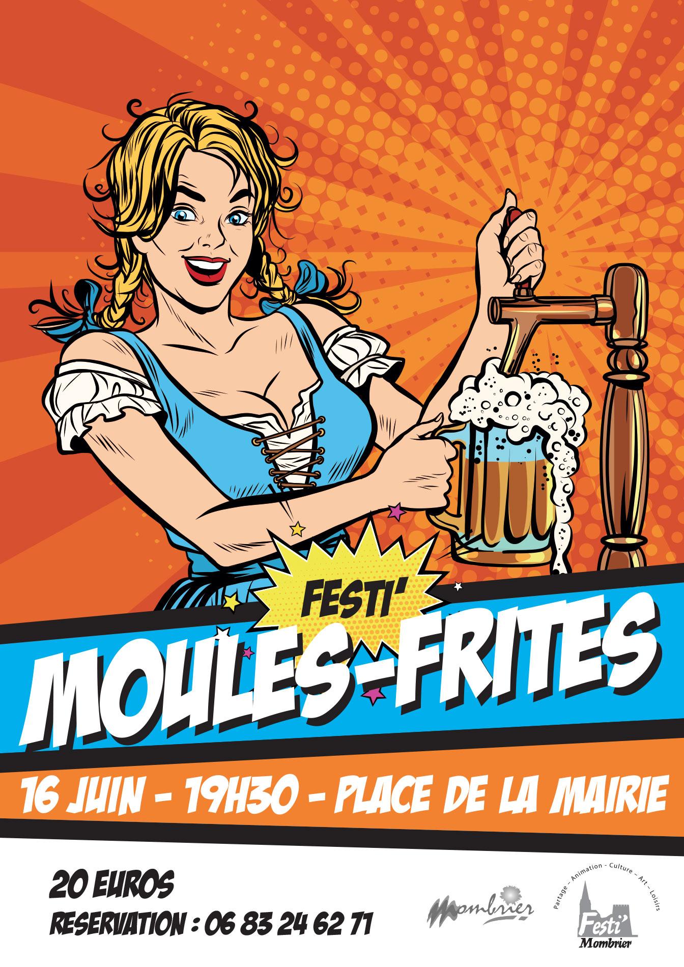 Affiche soirée moules frites