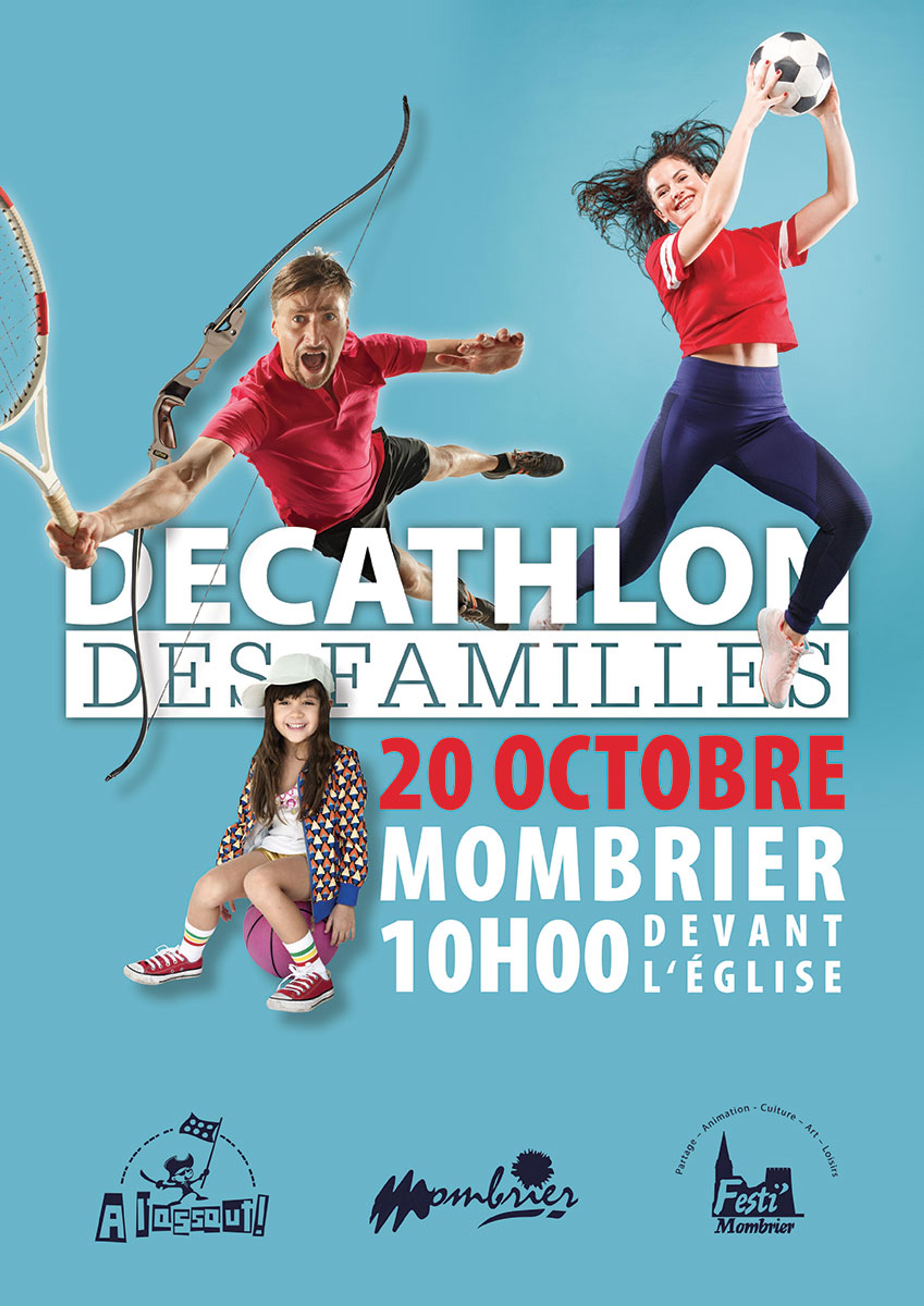 Affiche événement sportif : décathlon des familles
