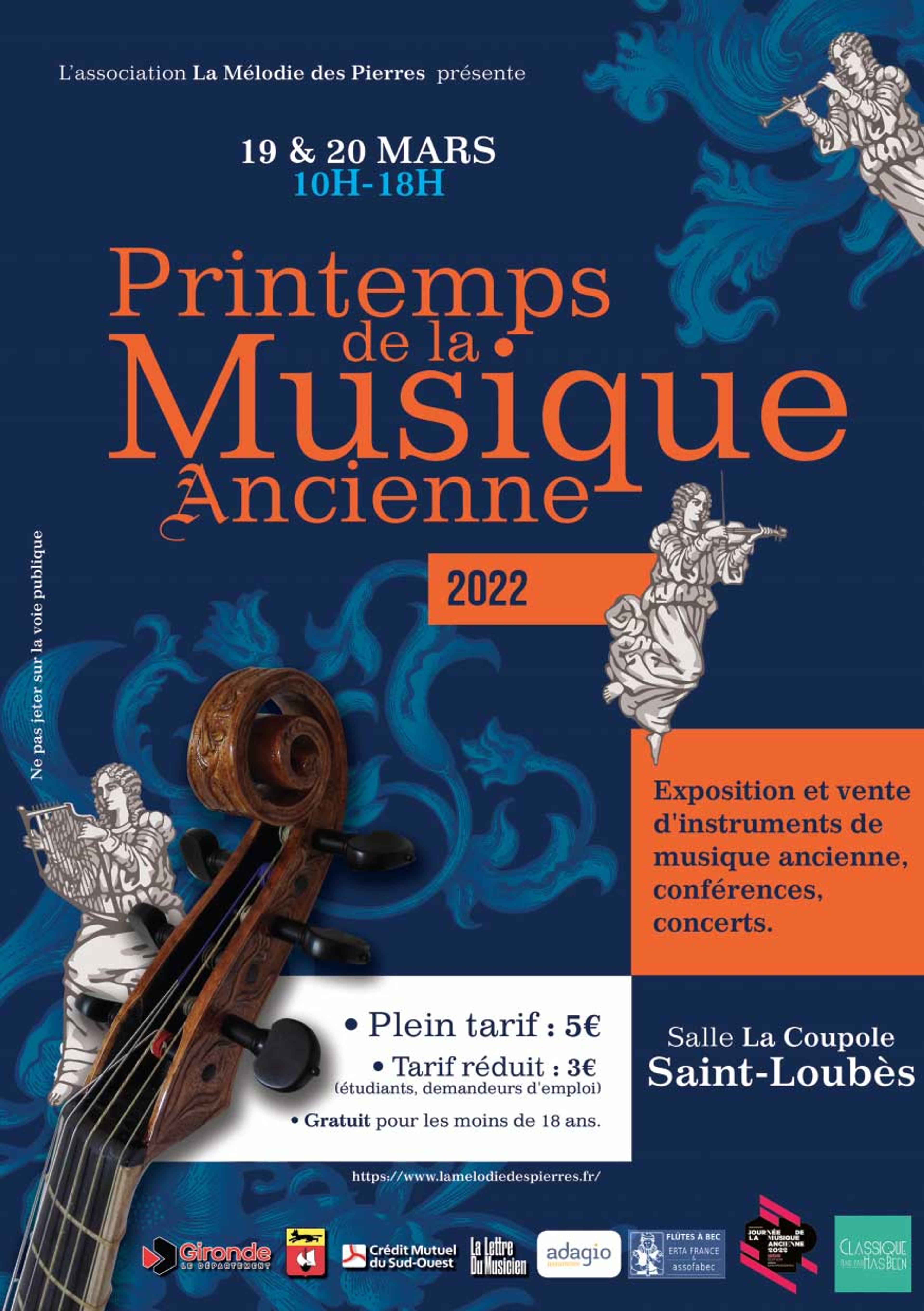 Flyer programme musical - Printemps de la musique ancienne