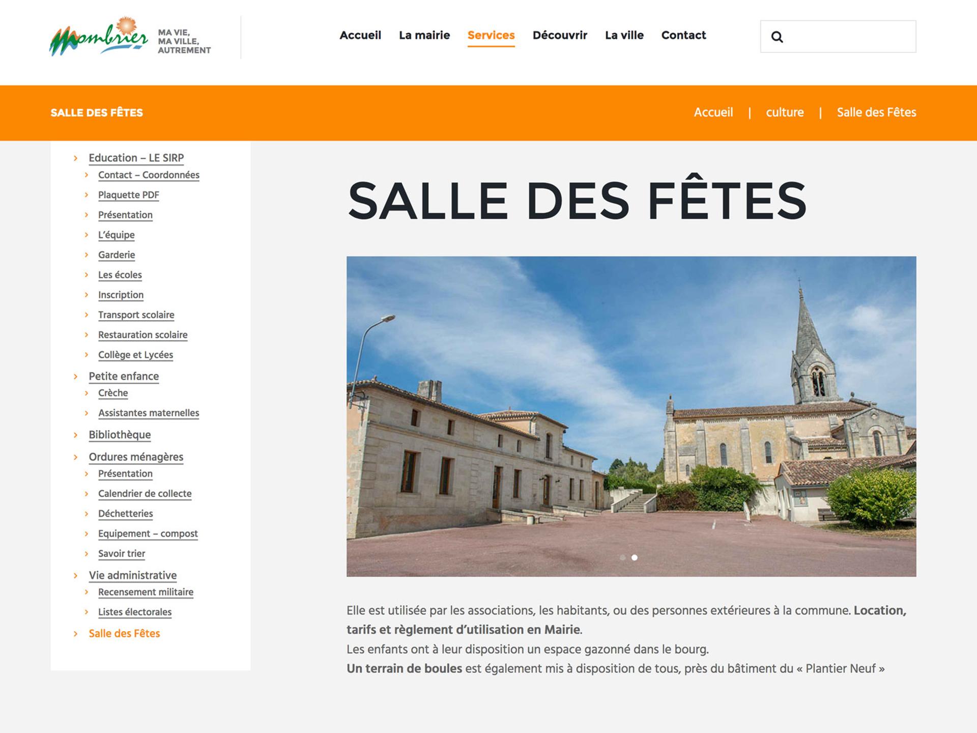 création site internet mairie MOMBRIER