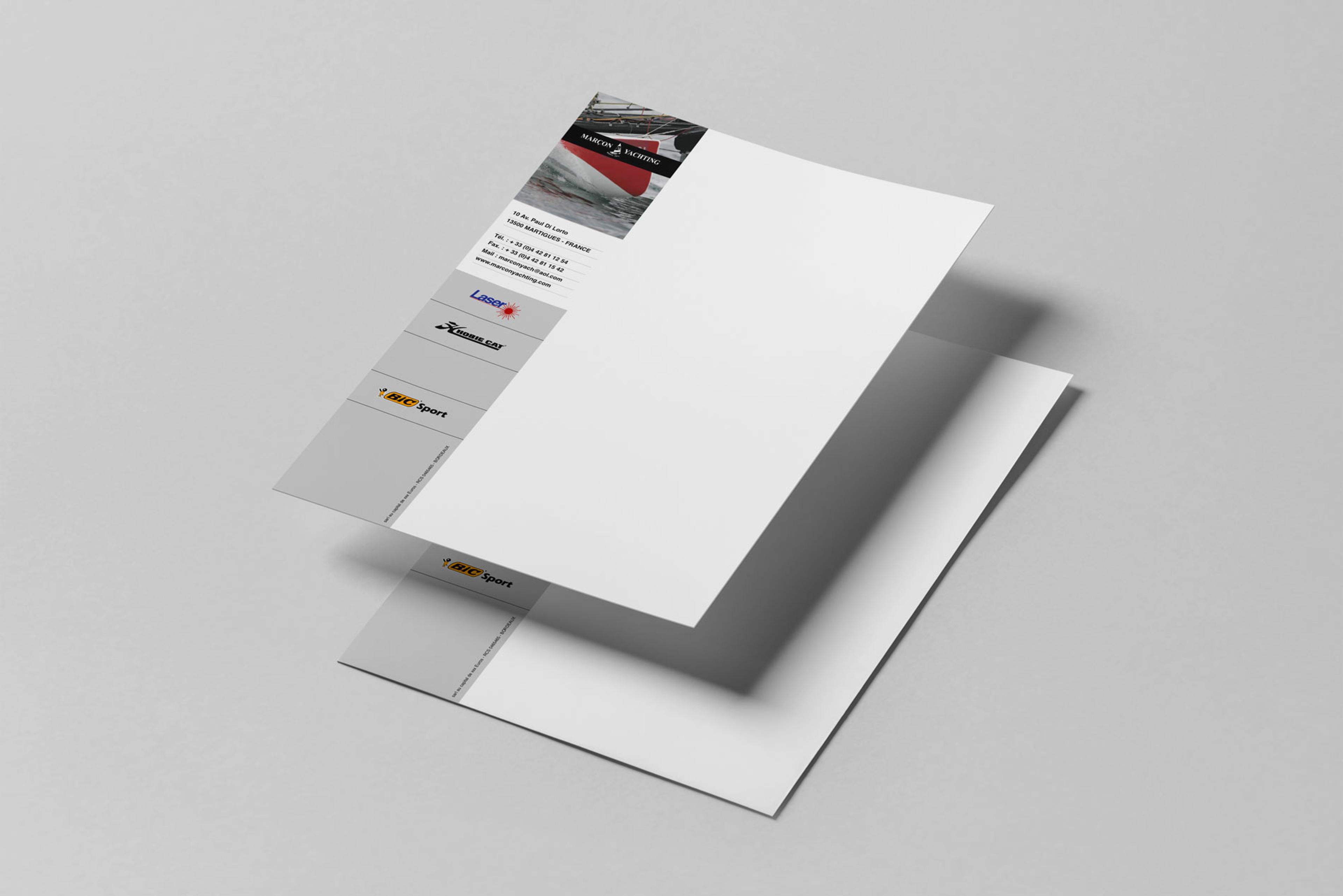 Papier en-tête magasin accastillage : Marçon Yachting