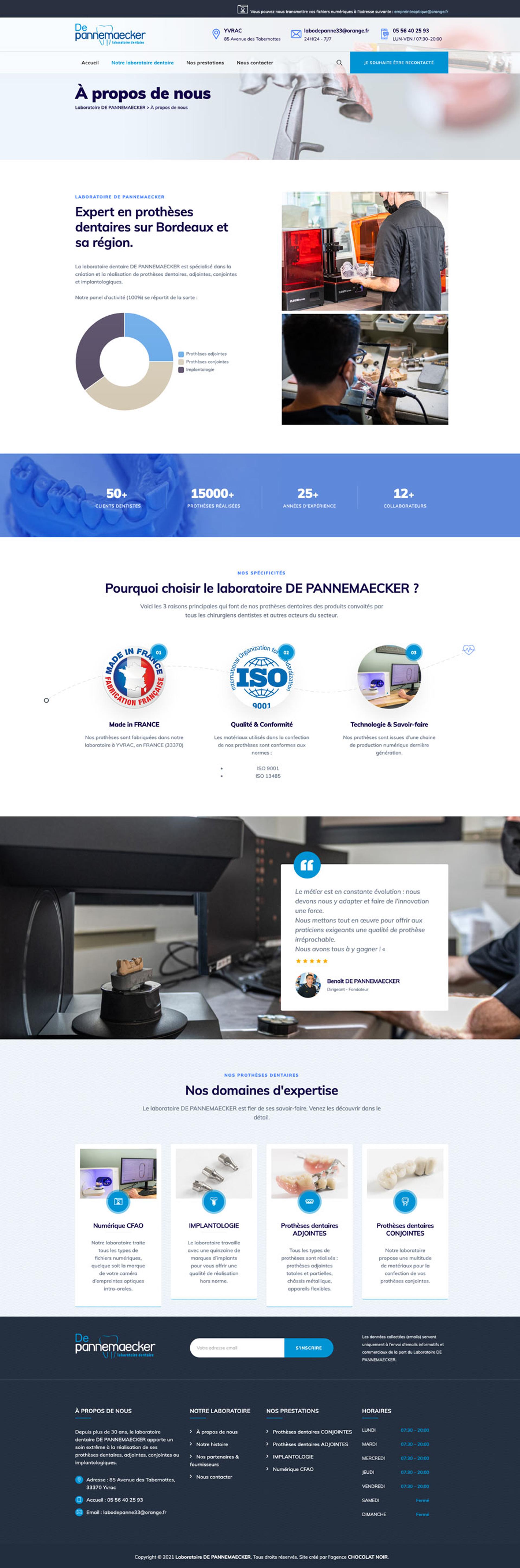 Création site web labo dentaire : Laboratoire DE PANNEMAECKER