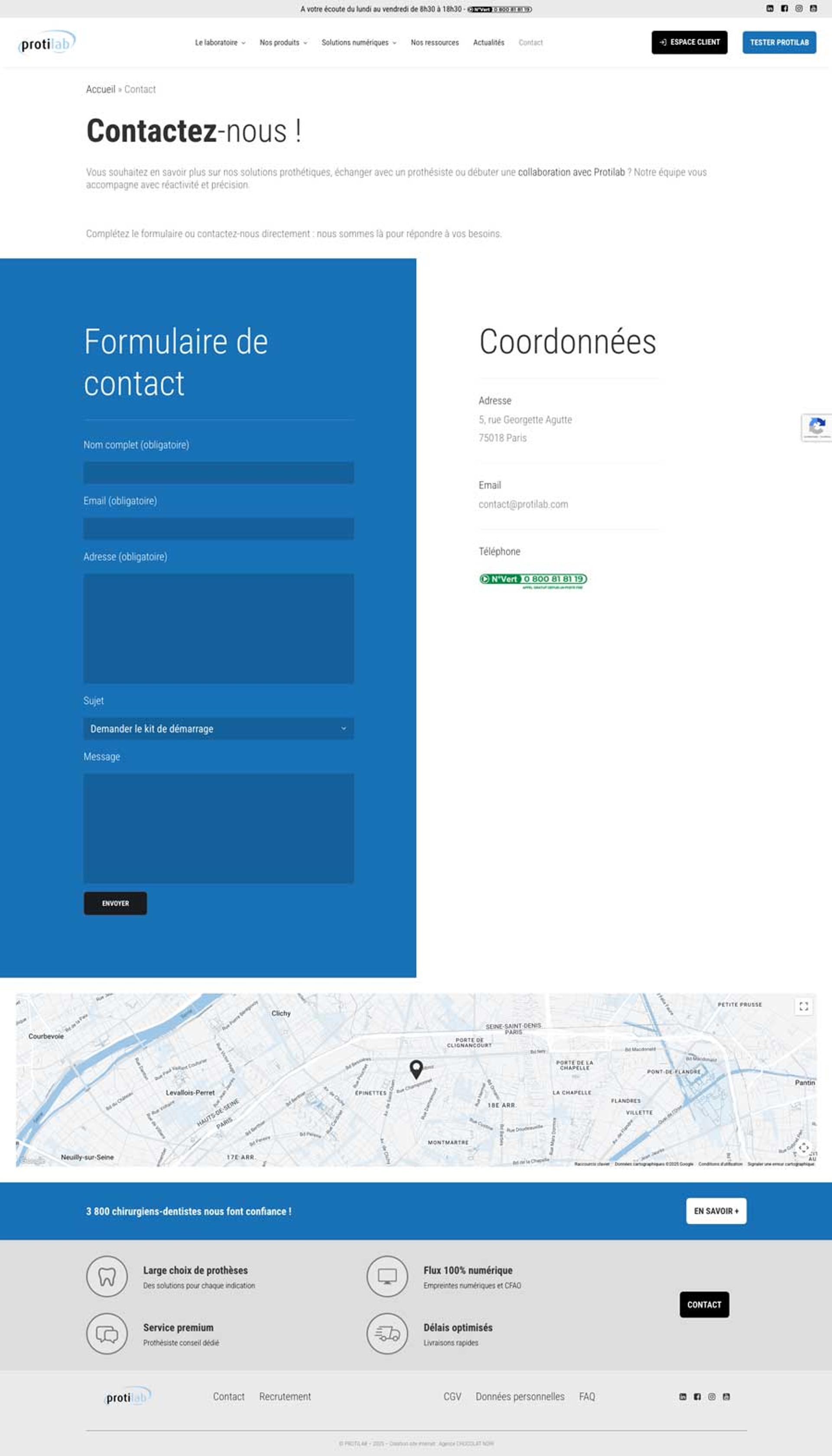Découvrez comment l’agence Chocolat Noir a conçu le nouveau site internet de Protilab, laboratoire dentaire innovant. Une réalisation sur mesure pour une expérience utilisateur optimale et une visibilité renforcée.