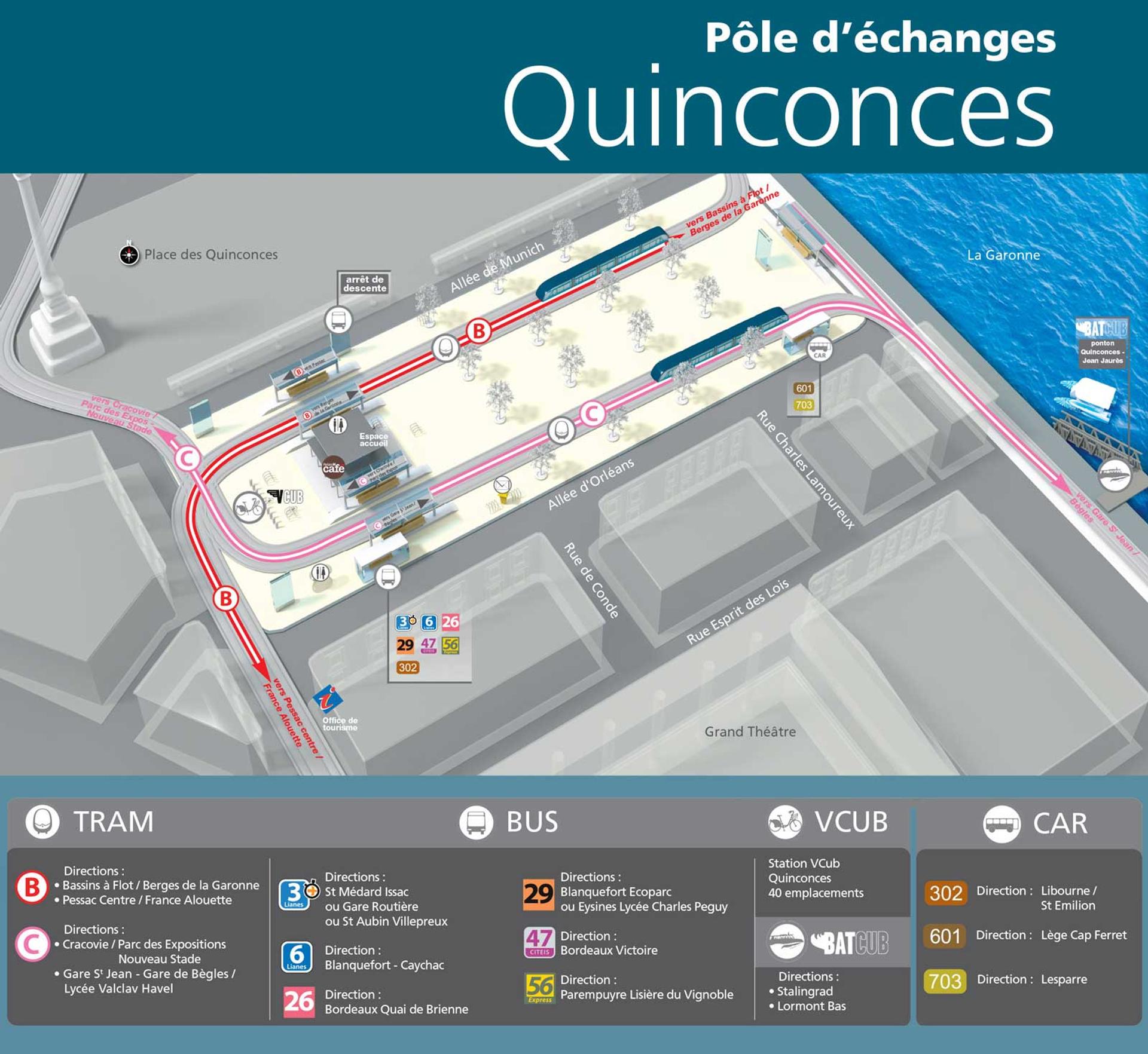 signalétique Bordeaux Quinconces