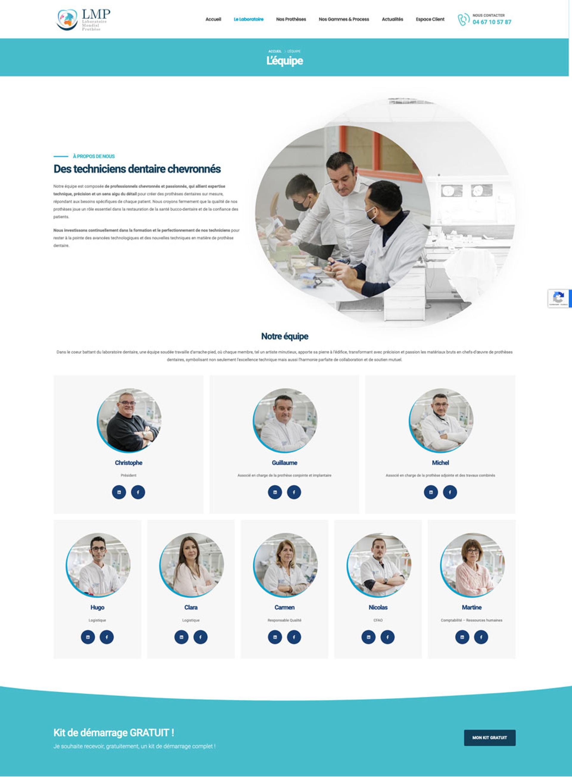 site wordpress labo dentaire