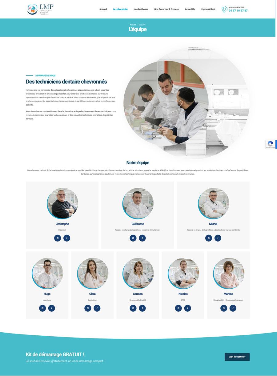 site wordpress labo dentaire