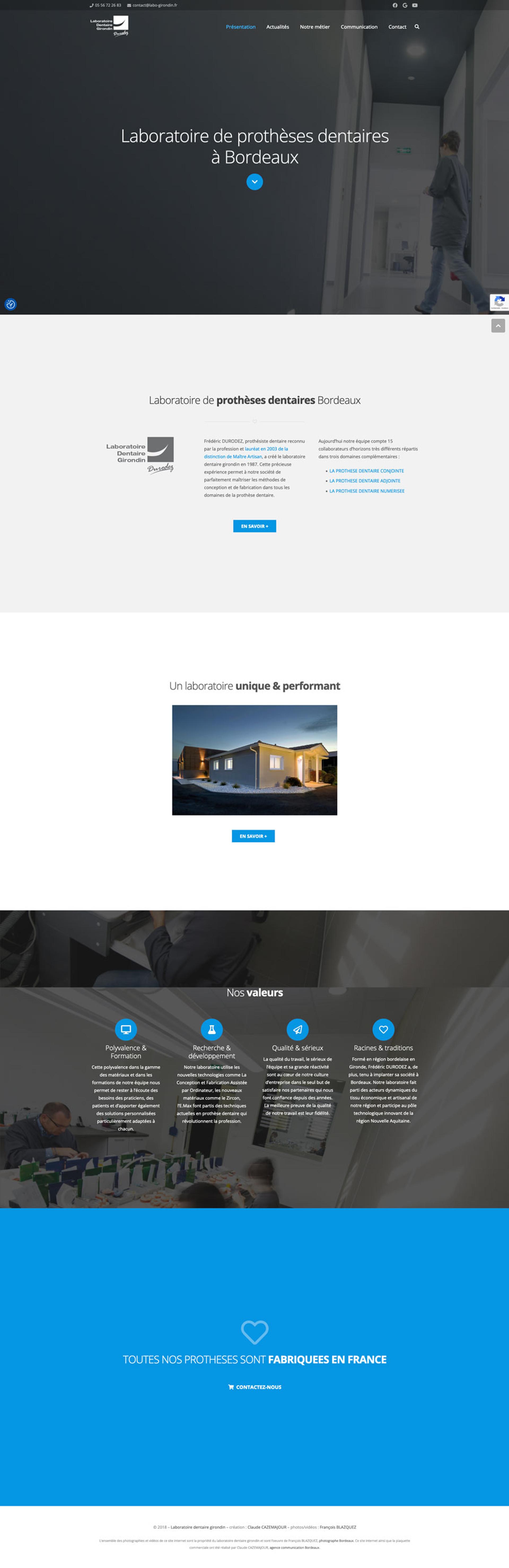 création site internet labo dentaire