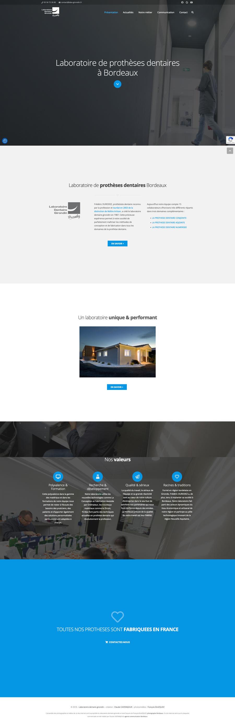 création site internet labo dentaire