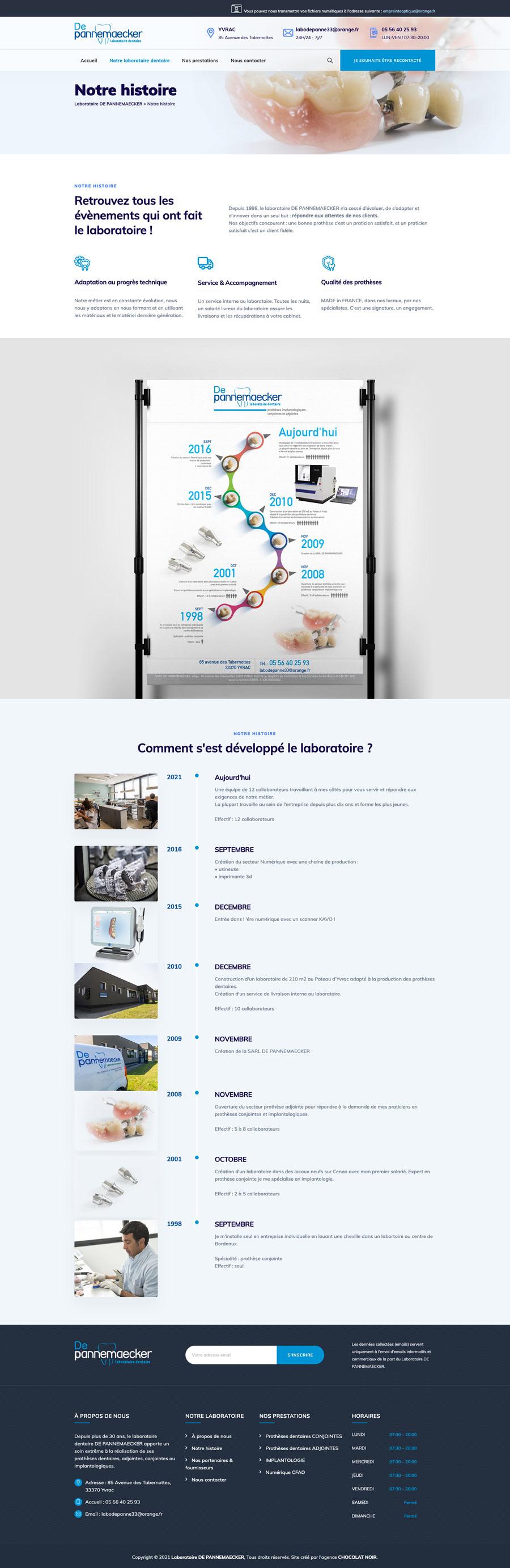 Création site web labo dentaire : Laboratoire DE PANNEMAECKER