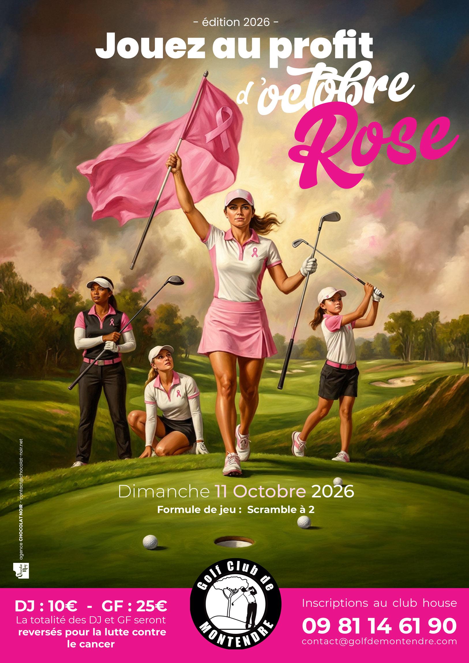 Affiche Octobre Rose 2026 — Golf Club de Montendre
