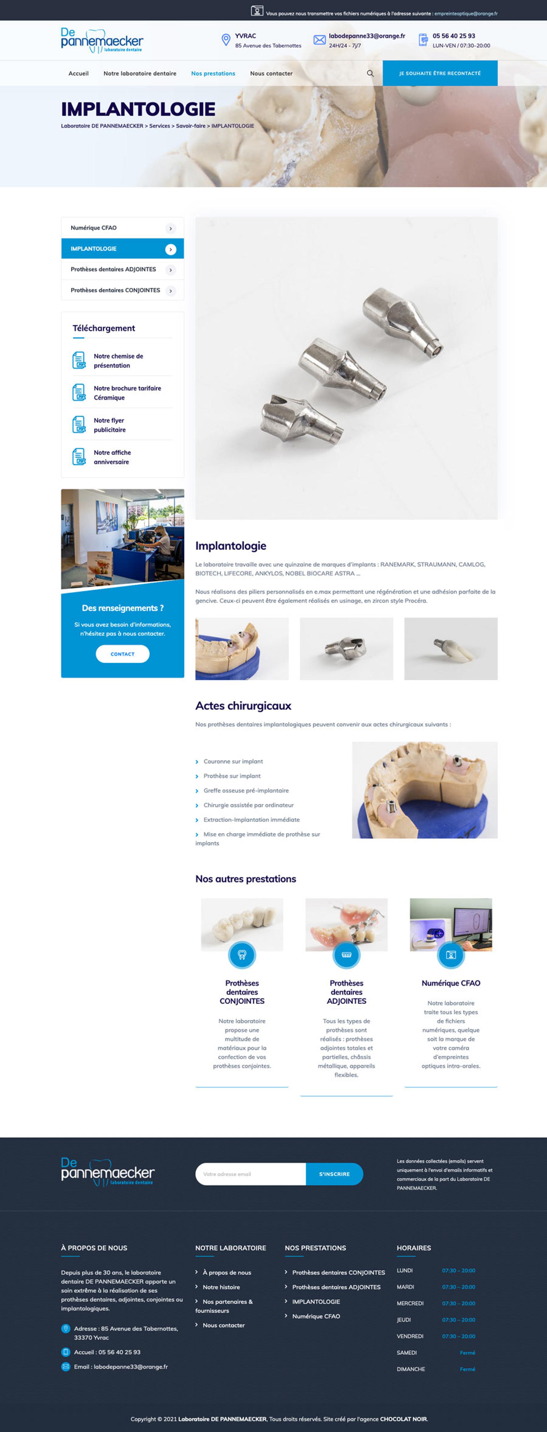 Création site web labo dentaire : Laboratoire DE PANNEMAECKER