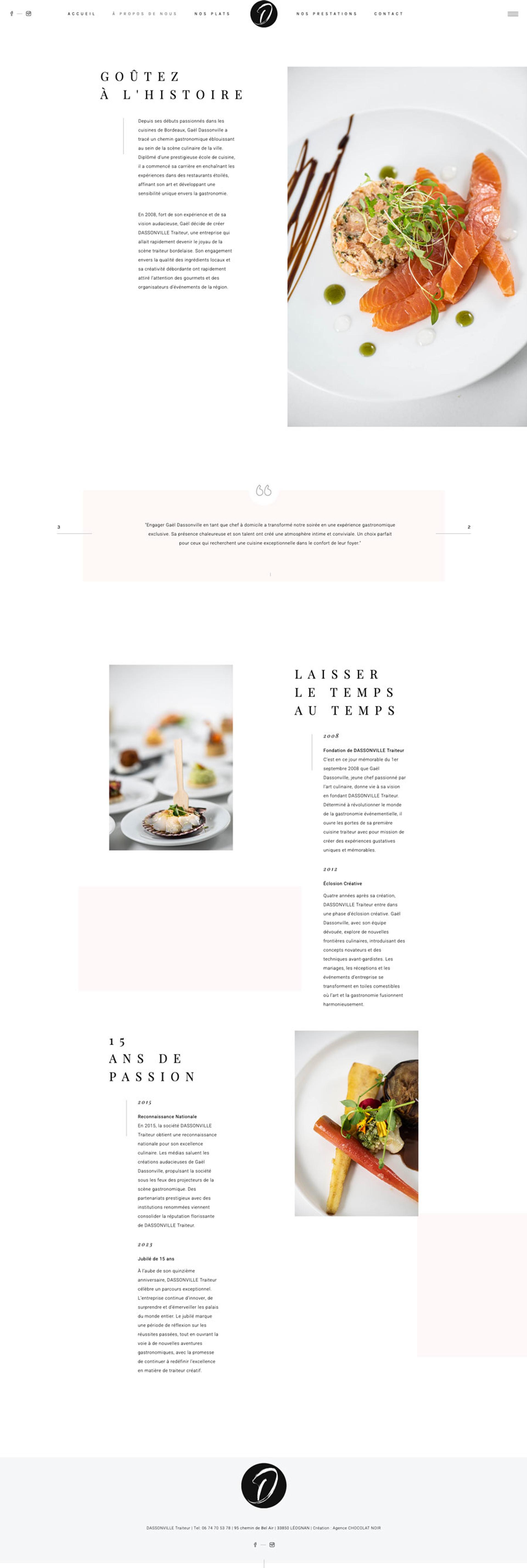 création site web traiteur