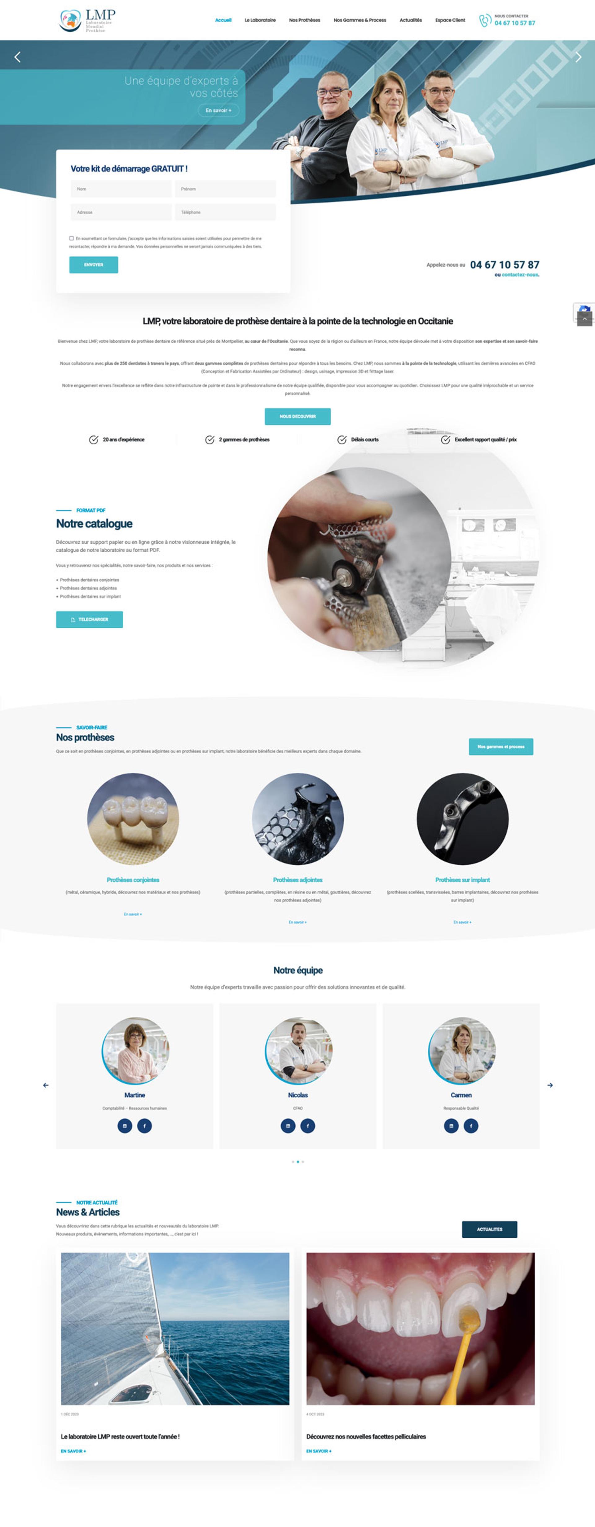 site wordpress labo dentaire