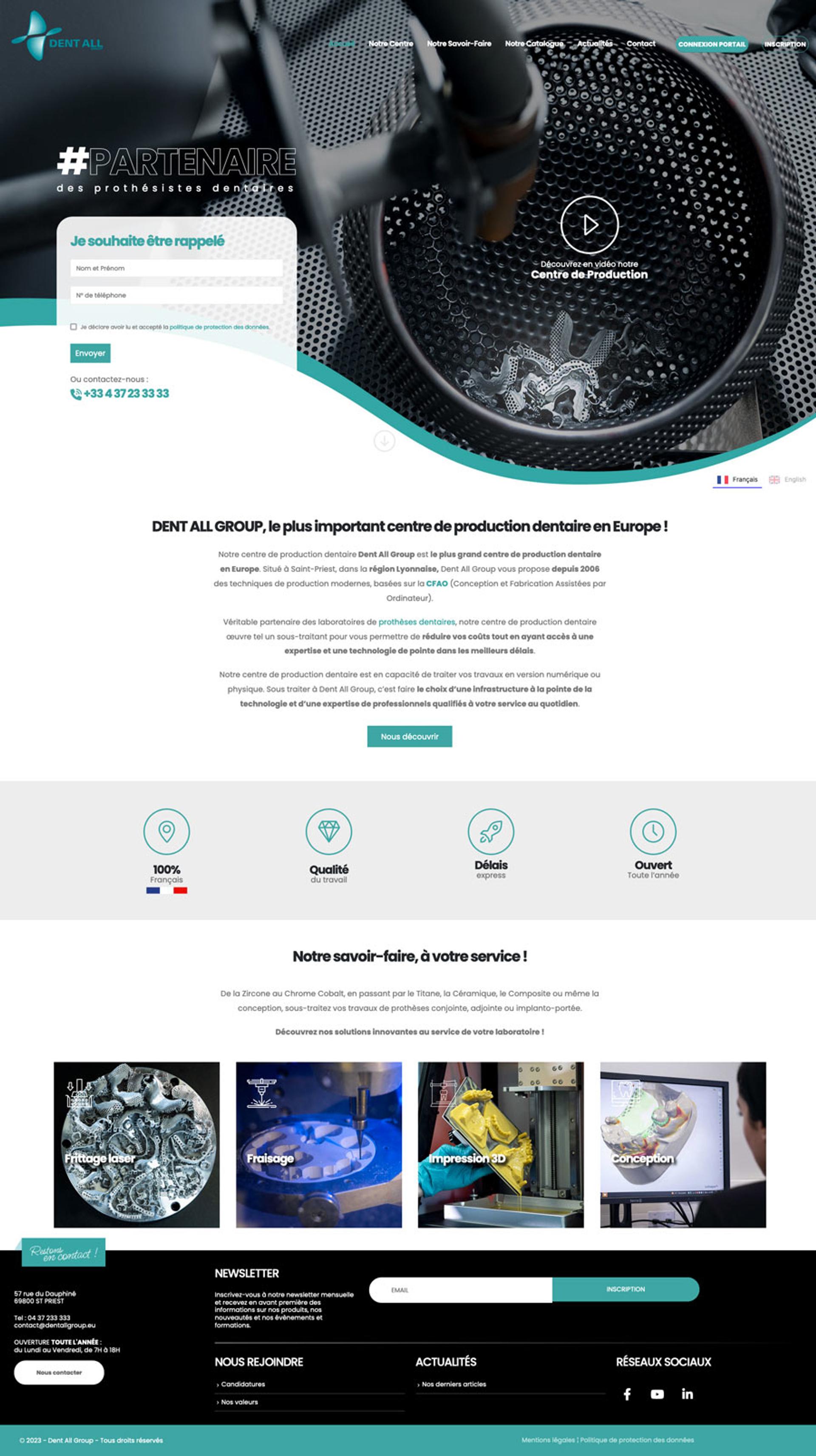 création site web centre de prothèses dentaires