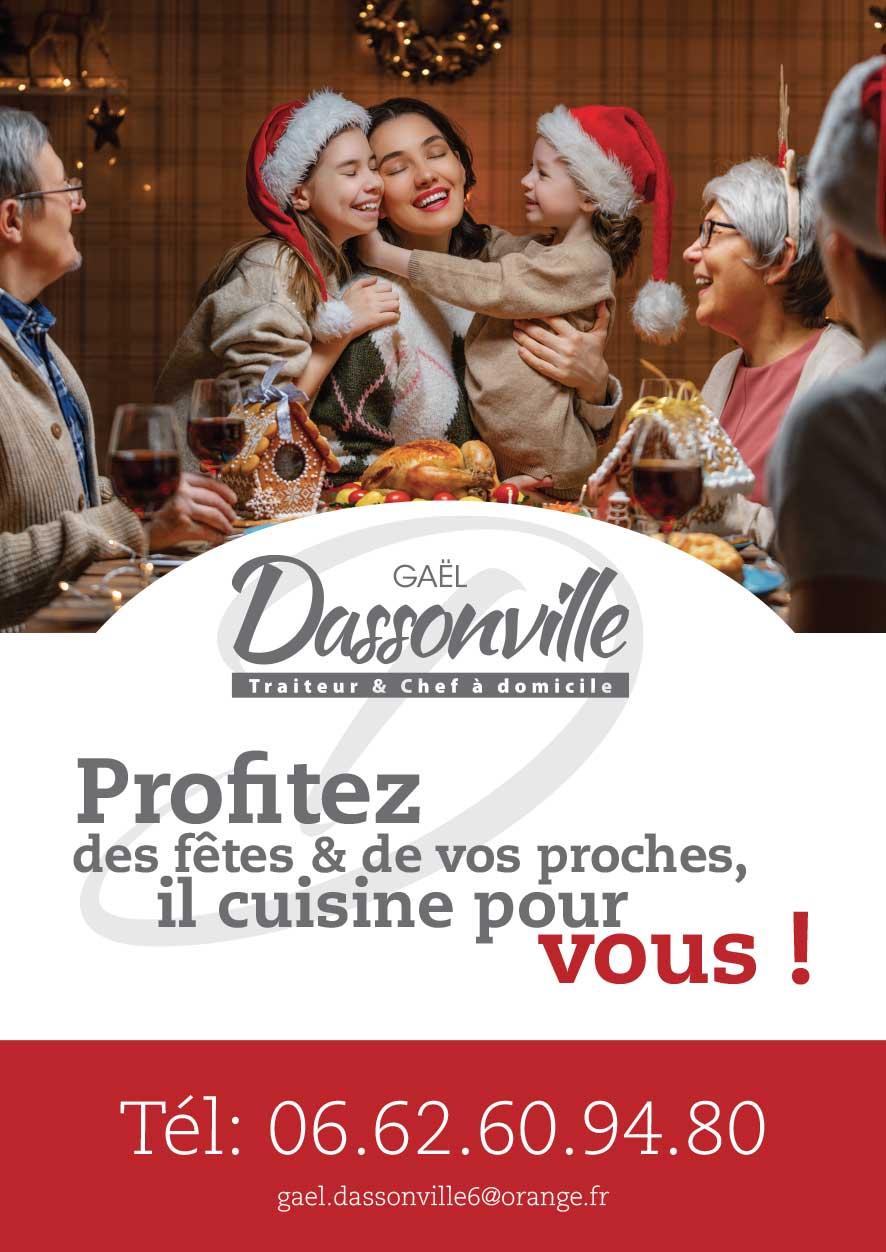 Flyer chef à domicile Gael DASSONVILLE : fêtes de fin d'année
