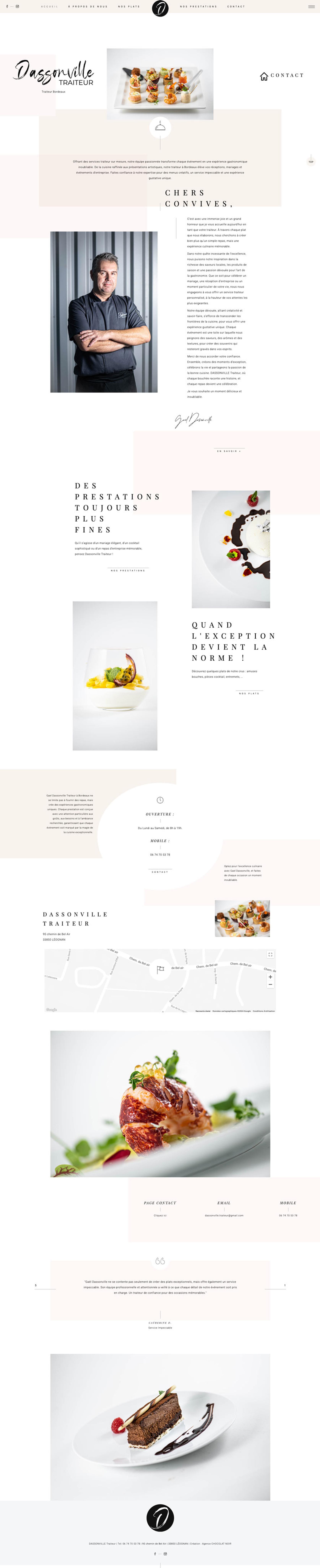 création site web traiteur