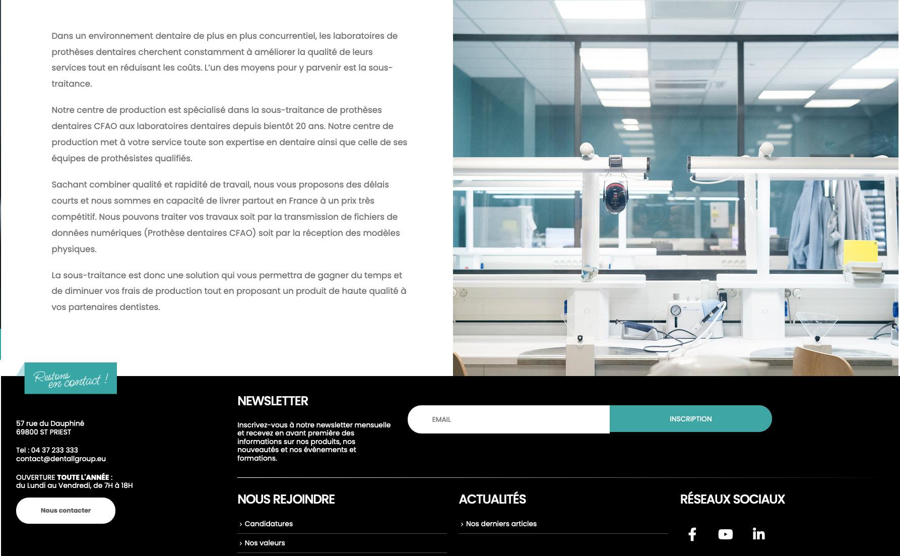 création site web centre de prothèses dentaires