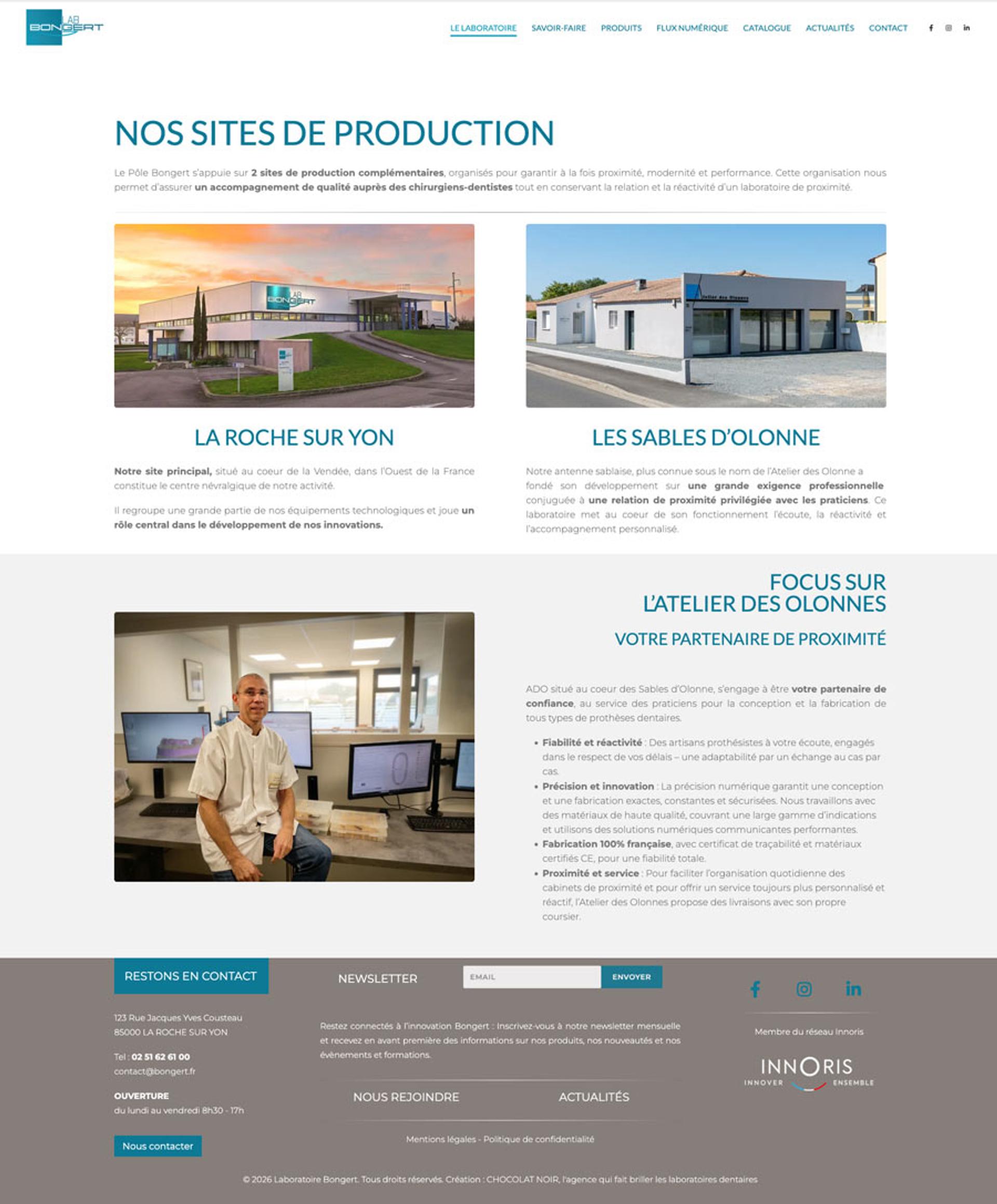 Laboratoire BONGERT — Création du site internet