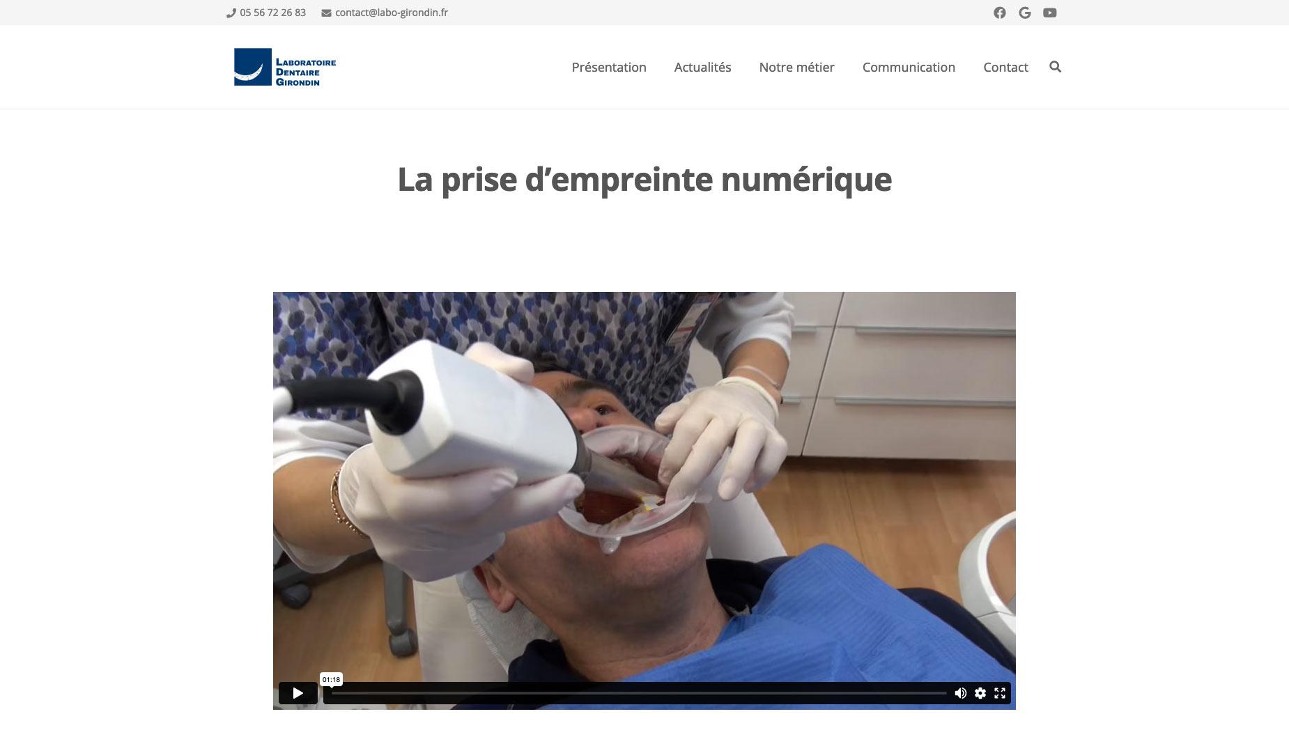 création site internet labo dentaire