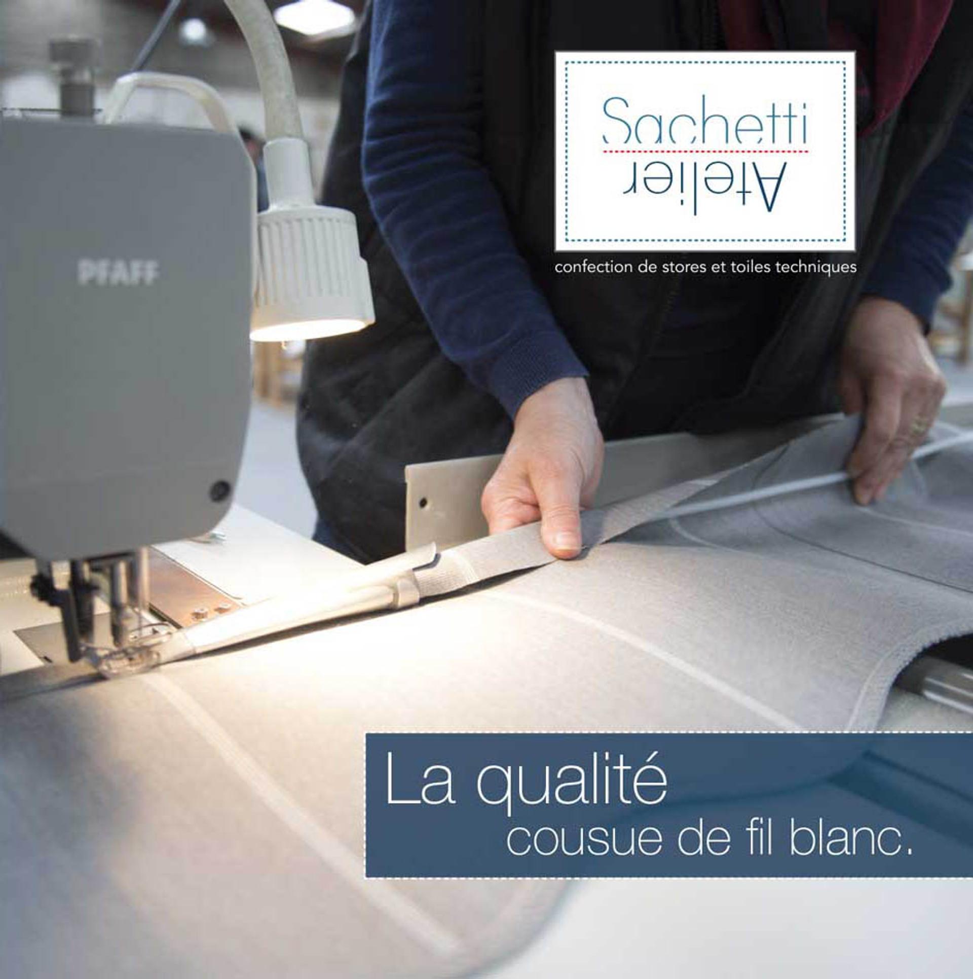 Flyer confection toiles, bâches et stores - Atelier SACHETTI