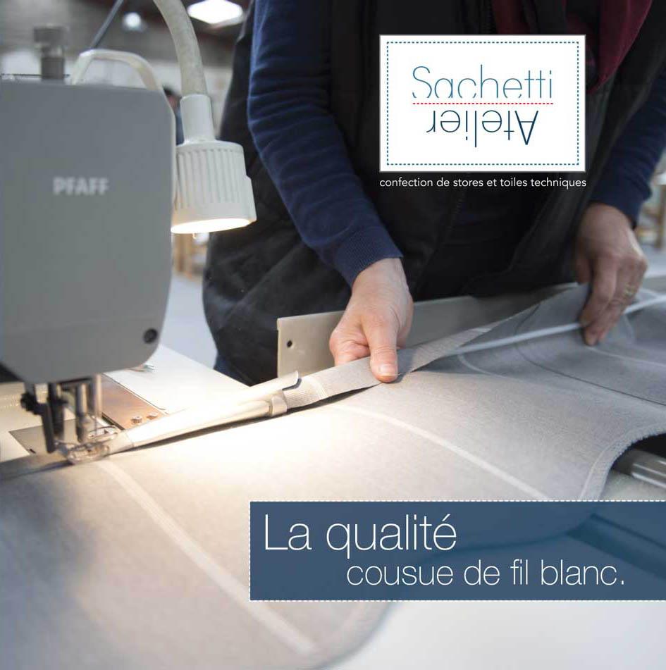 Flyer confection toiles, bâches et stores - Atelier SACHETTI