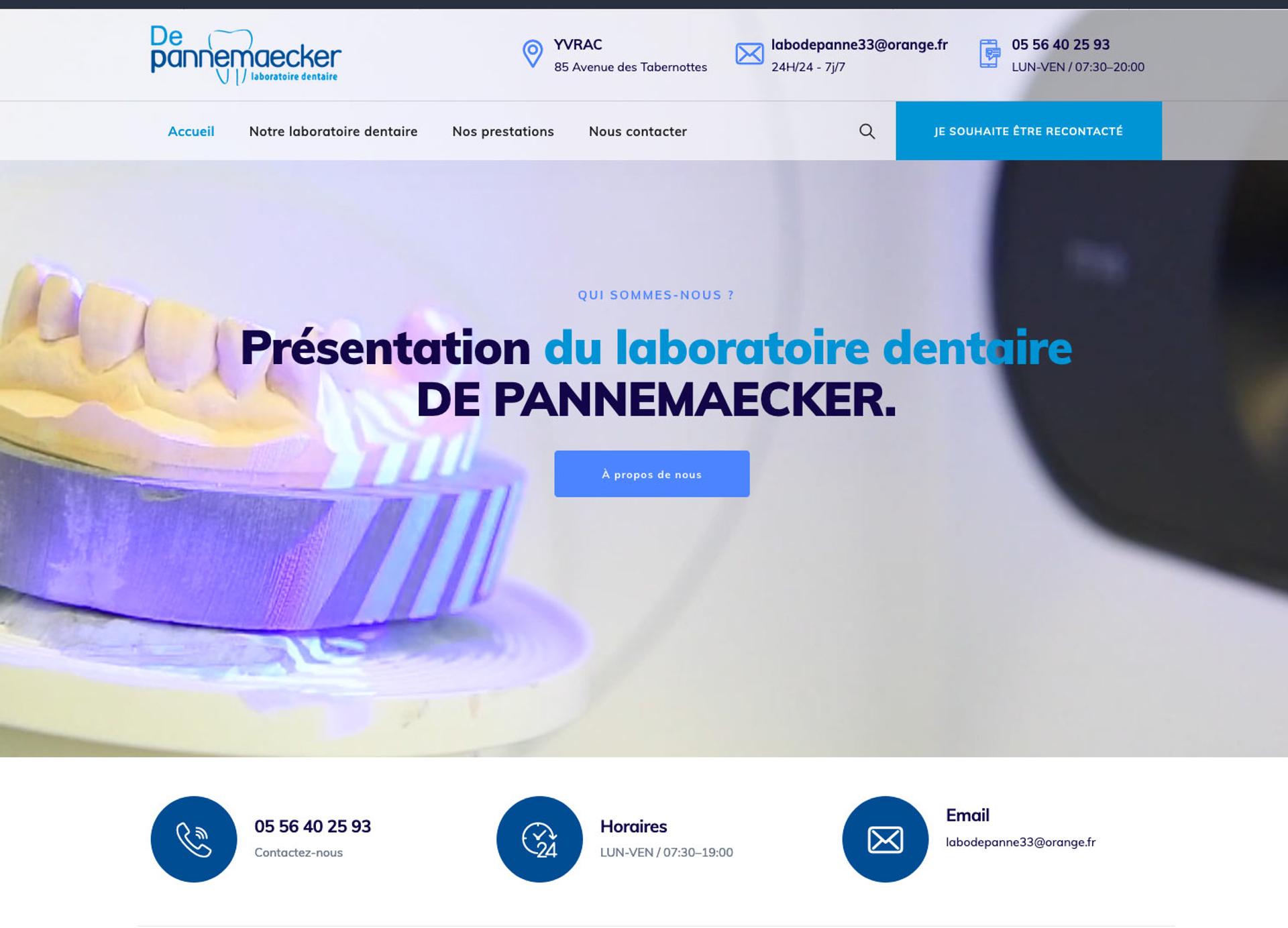 Création site web labo dentaire : Laboratoire DE PANNEMAECKER