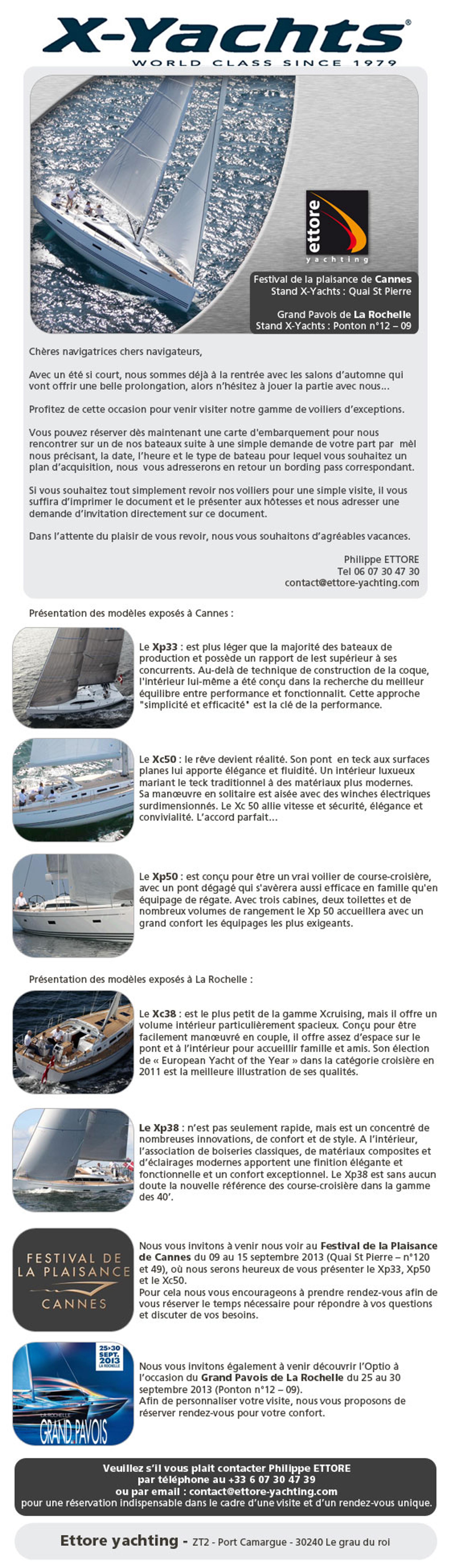 Création de newsletter : Ettore Yachting