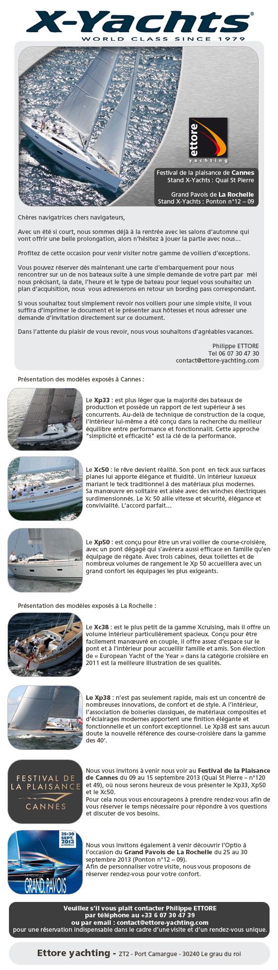 Création de newsletter : Ettore Yachting