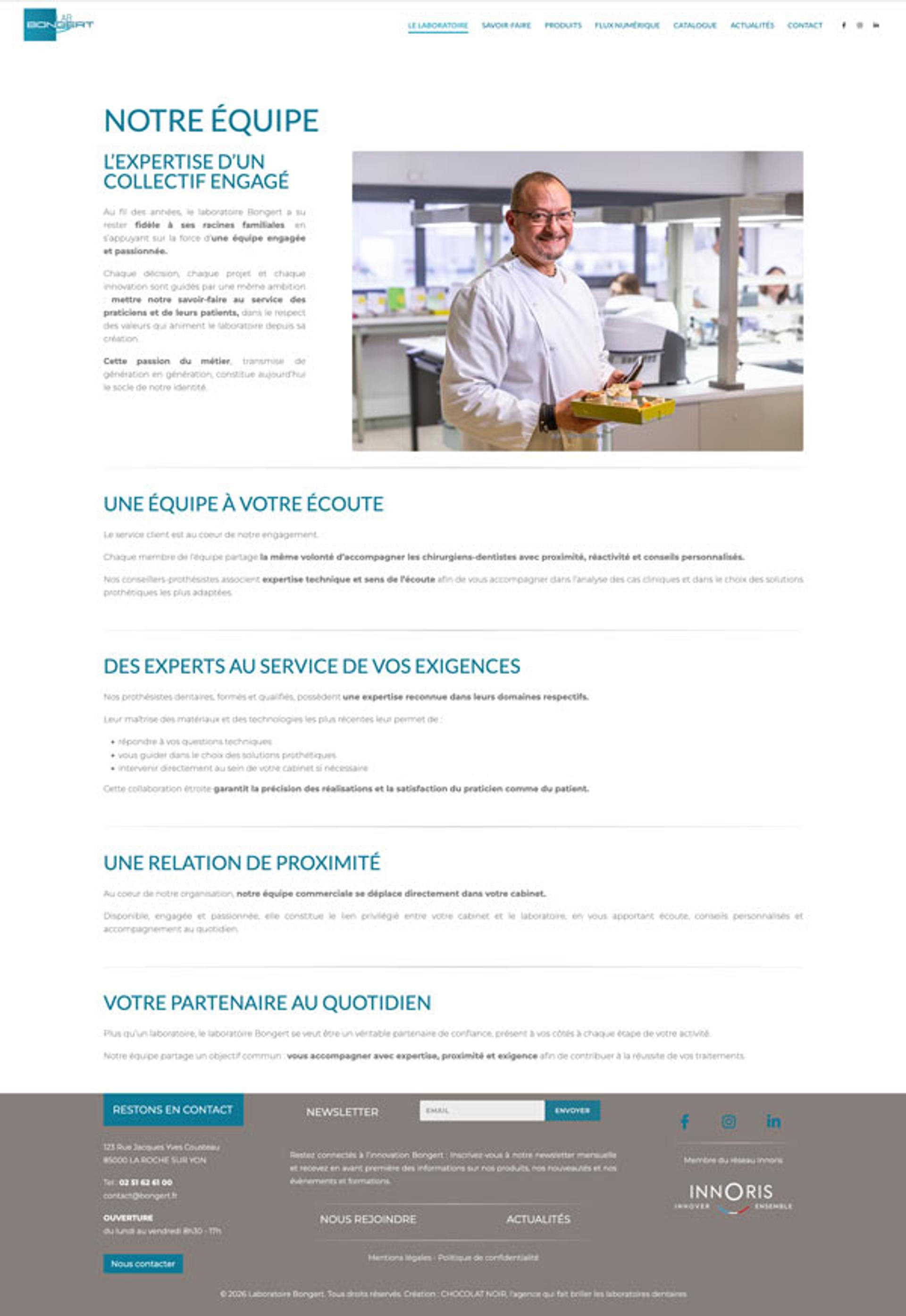 Laboratoire BONGERT — Création du site internet