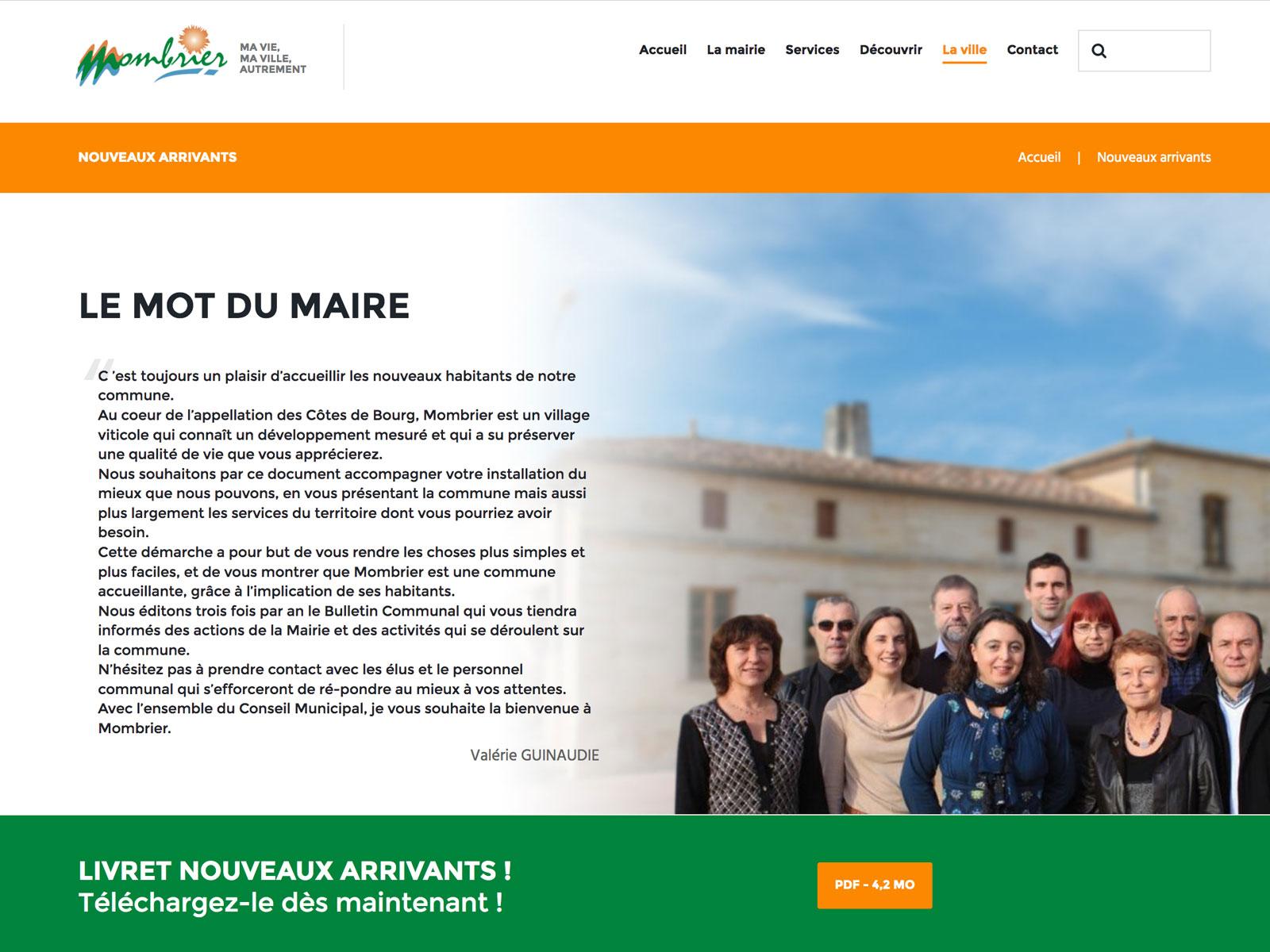 création site internet mairie MOMBRIER