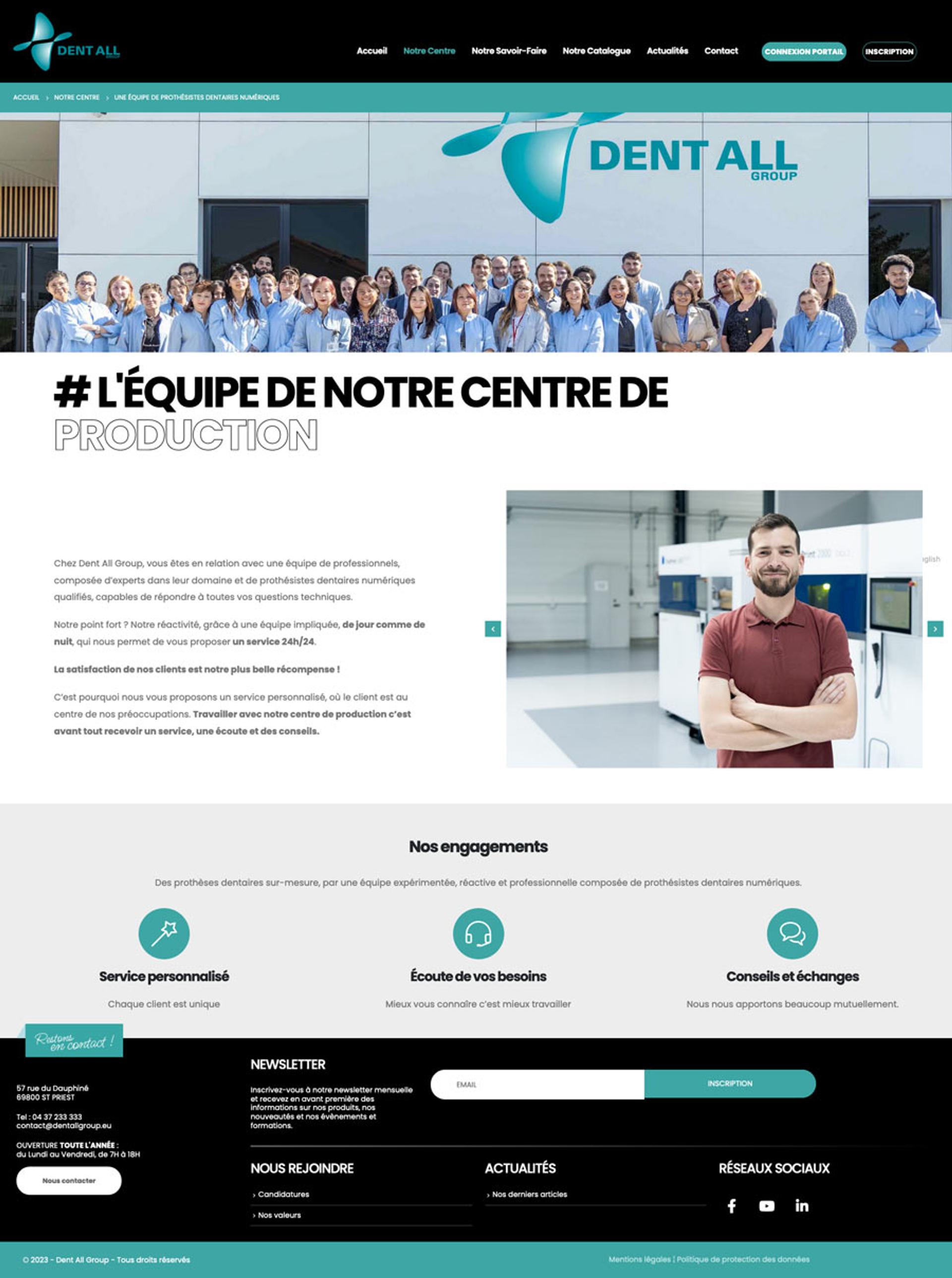 création site web centre de prothèses dentaires