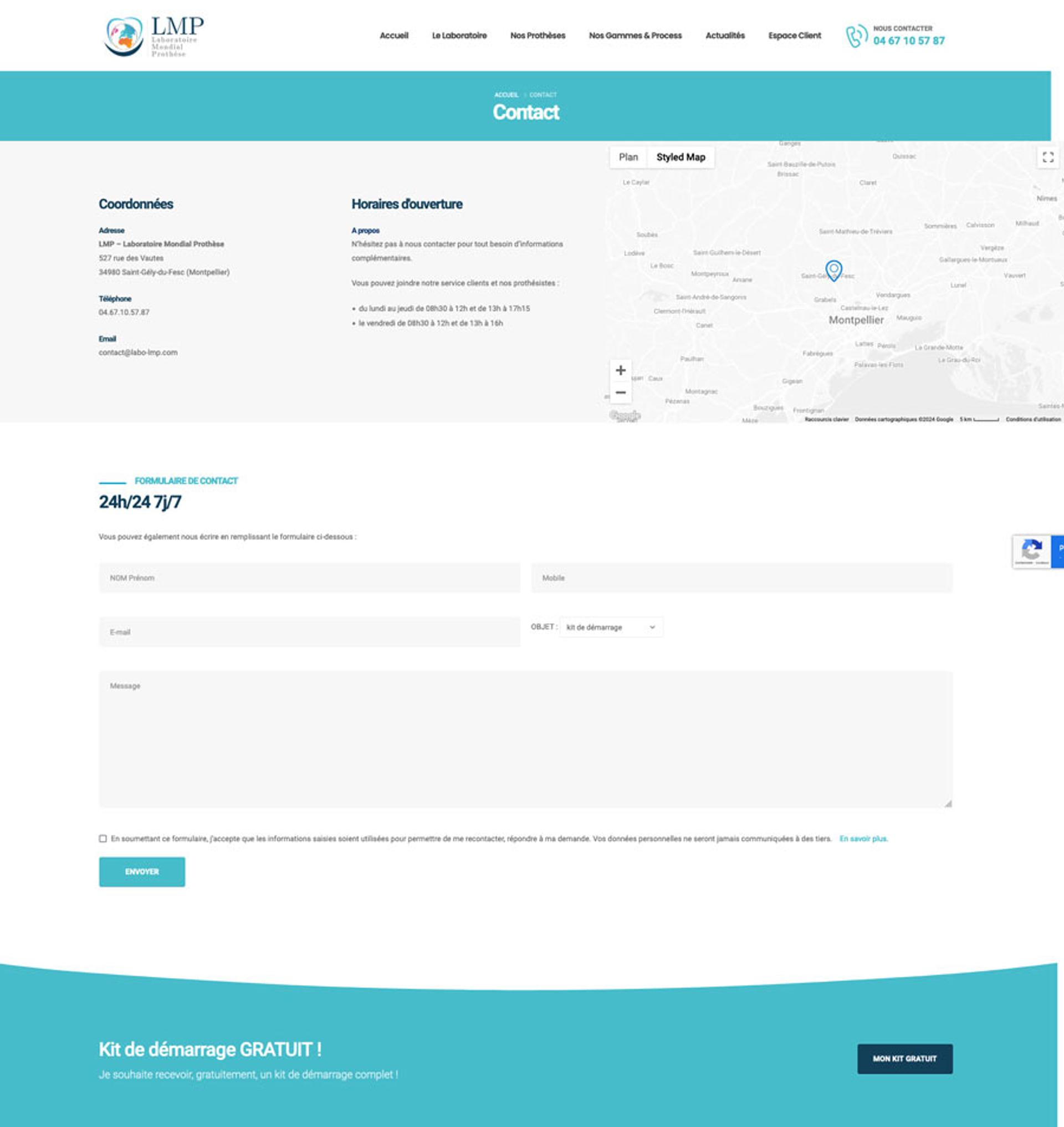 site wordpress labo dentaire