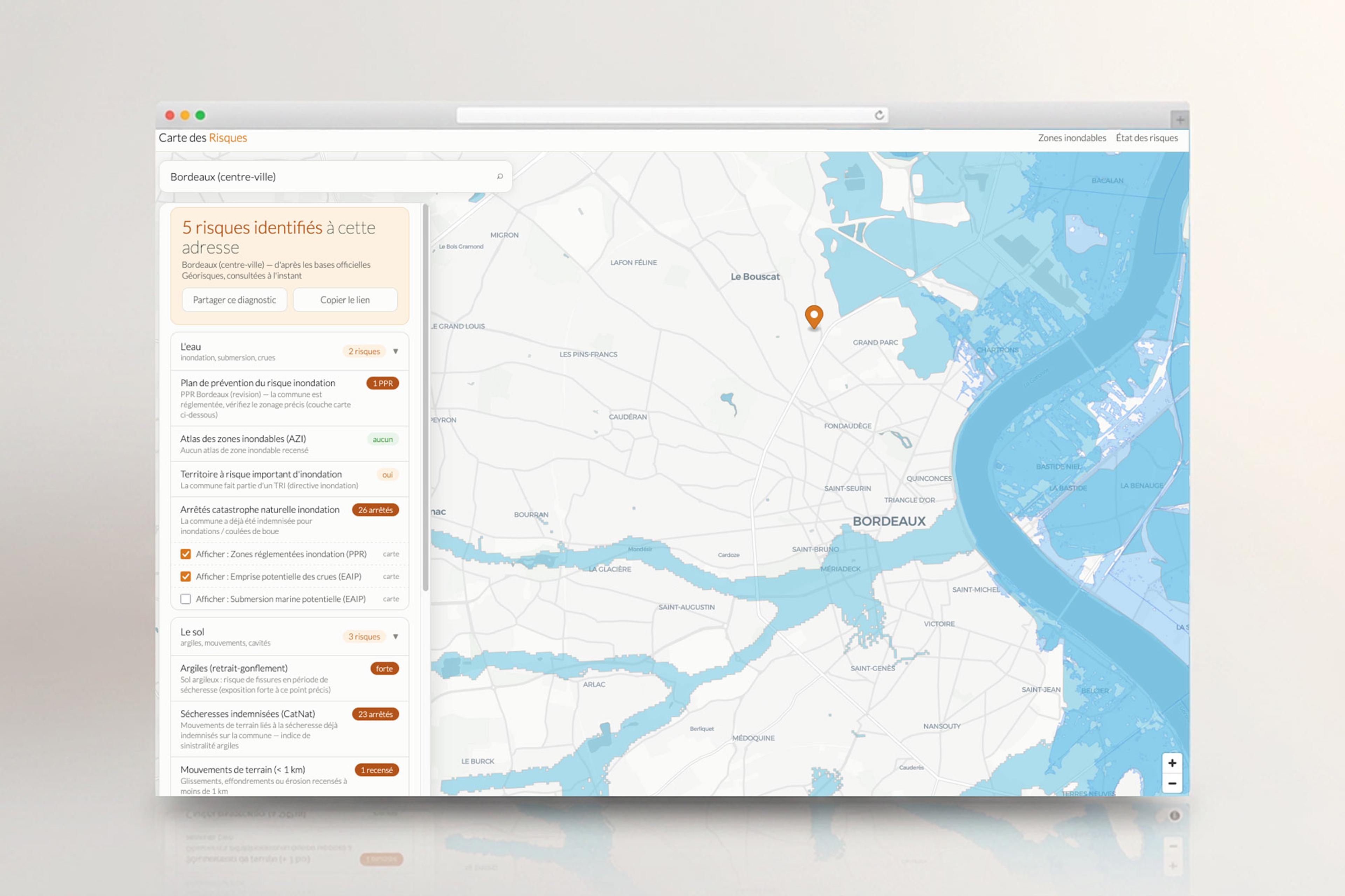 Carte des Risques : les risques d’une adresse en un clic