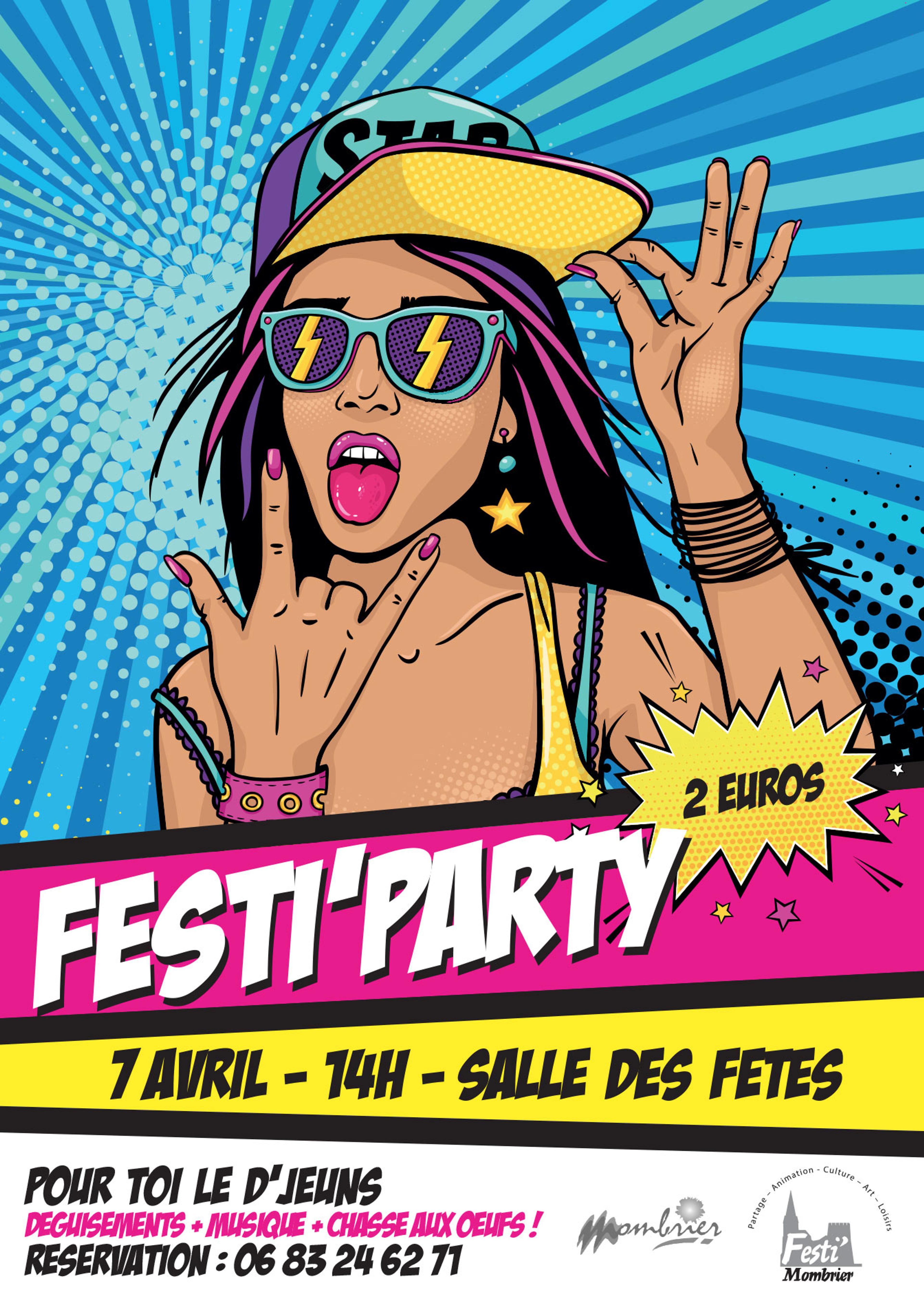 Affiche fête ados : Festi'Party