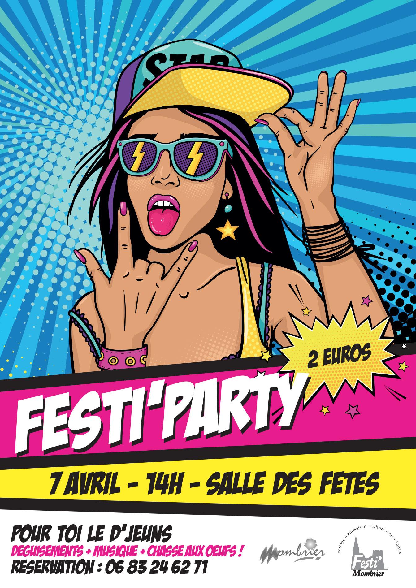 Affiche fête ados : Festi'Party