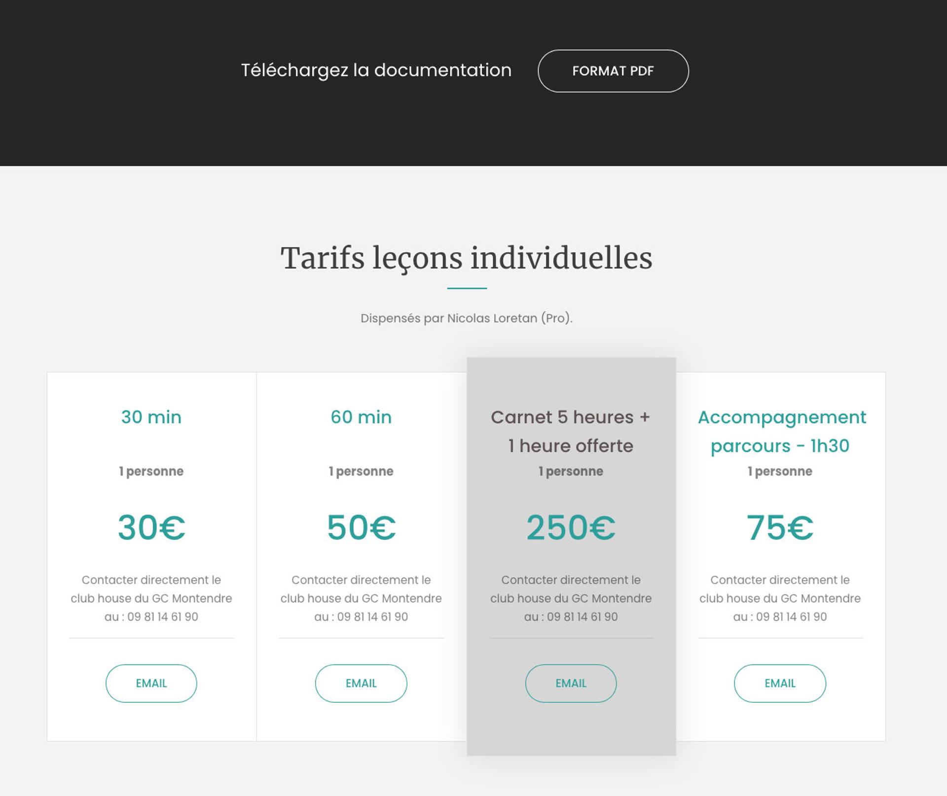 design site de golf
