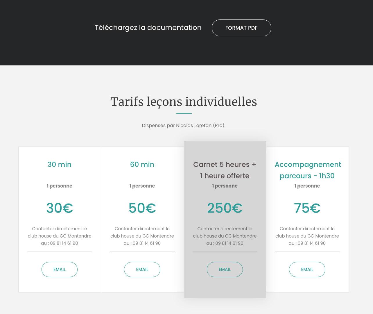 design site de golf
