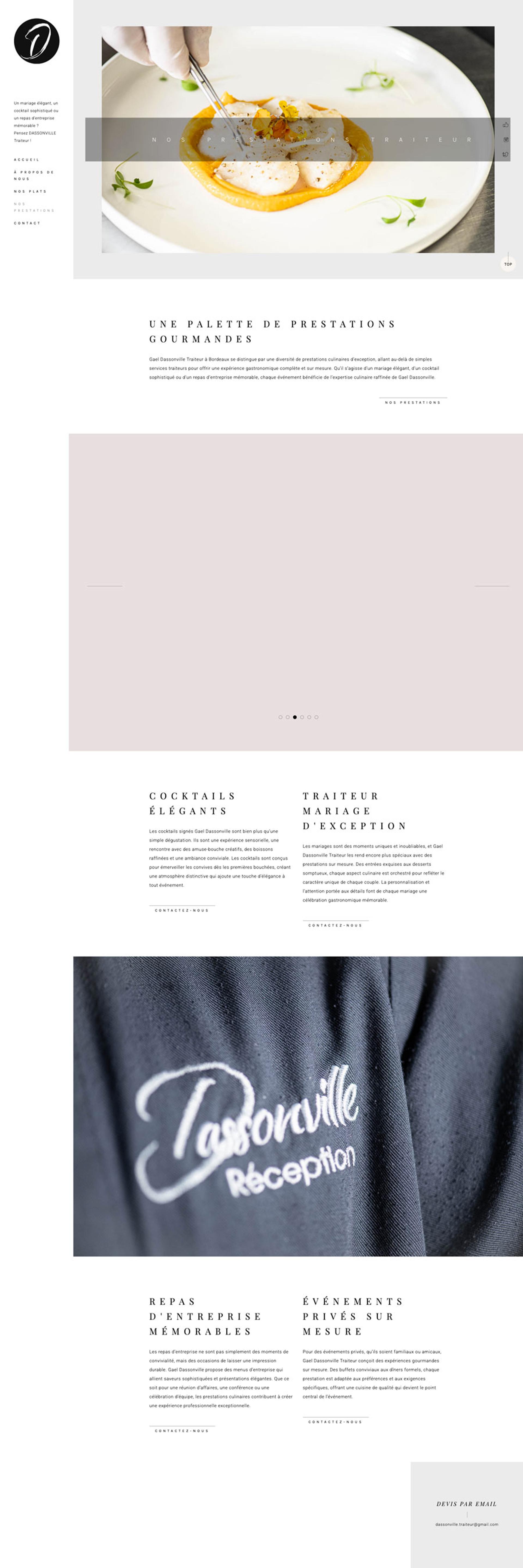 création site web traiteur