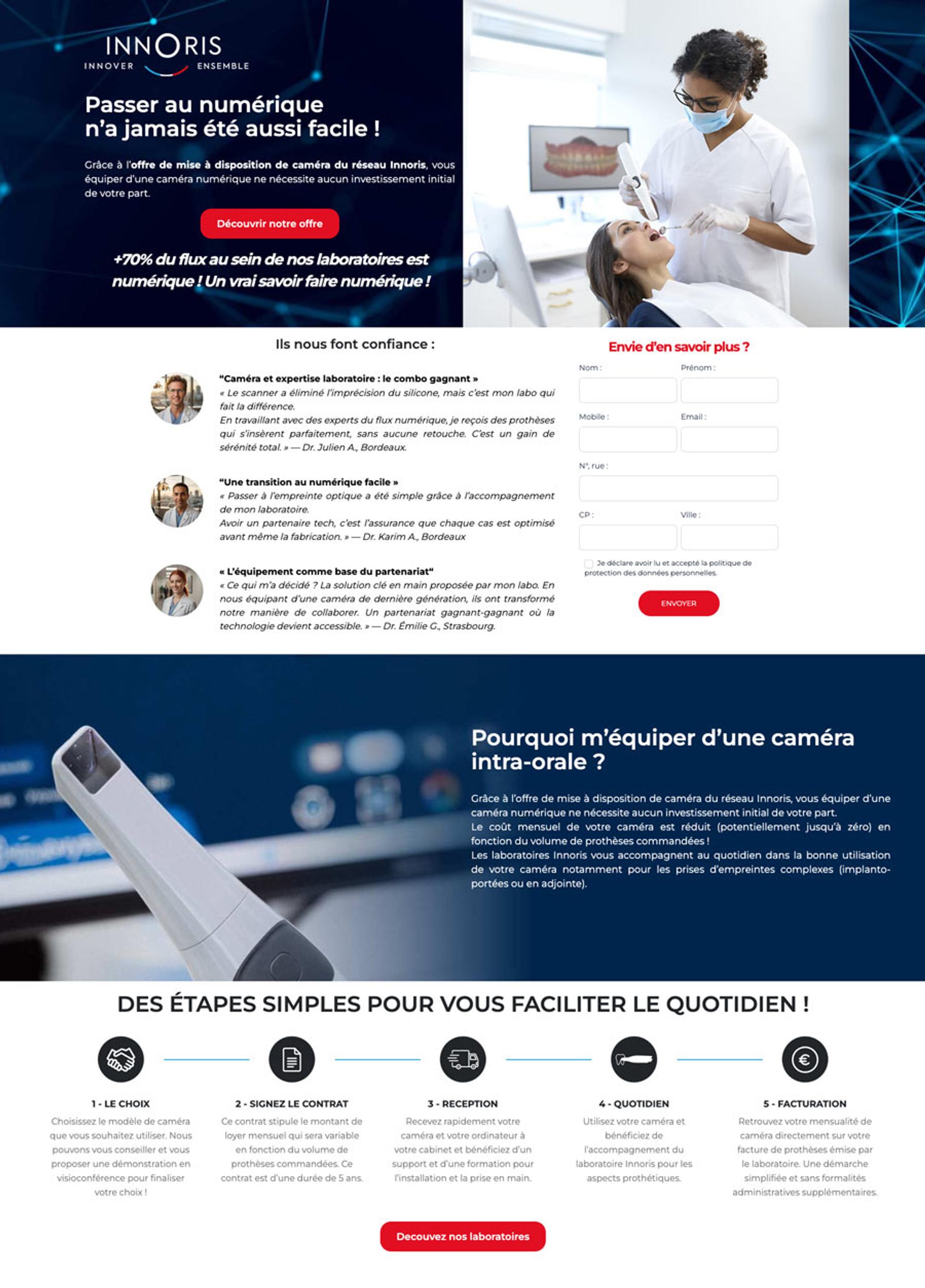 Création Landing Page campagne Adwords - Innoris