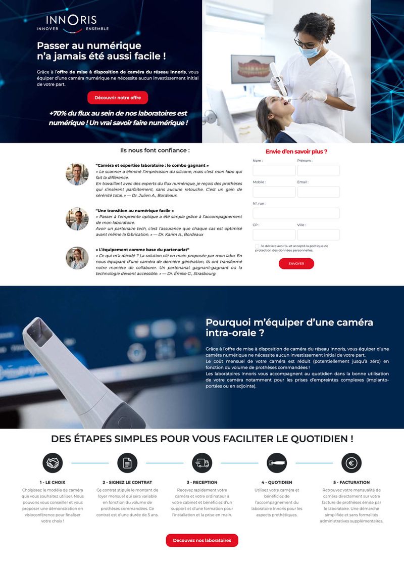 Création Landing Page campagne Adwords - Innoris