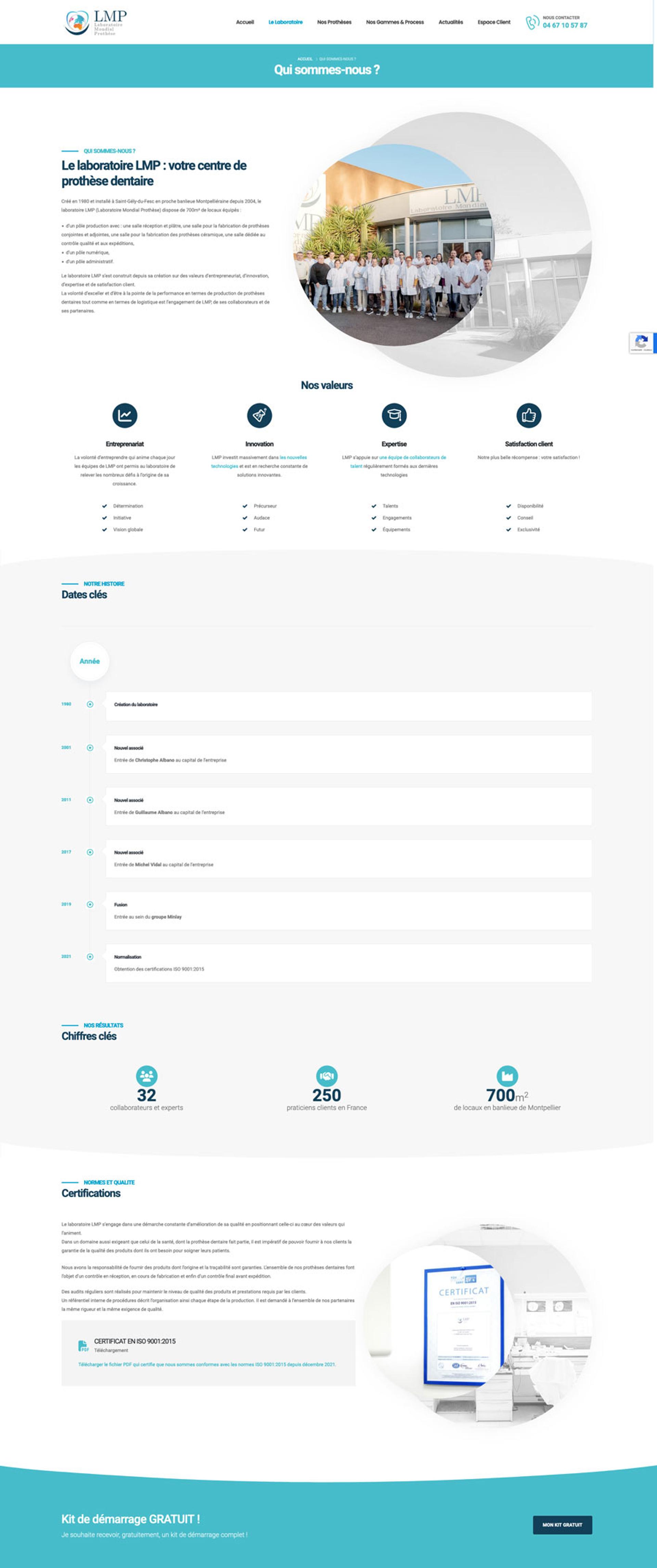 site wordpress labo dentaire
