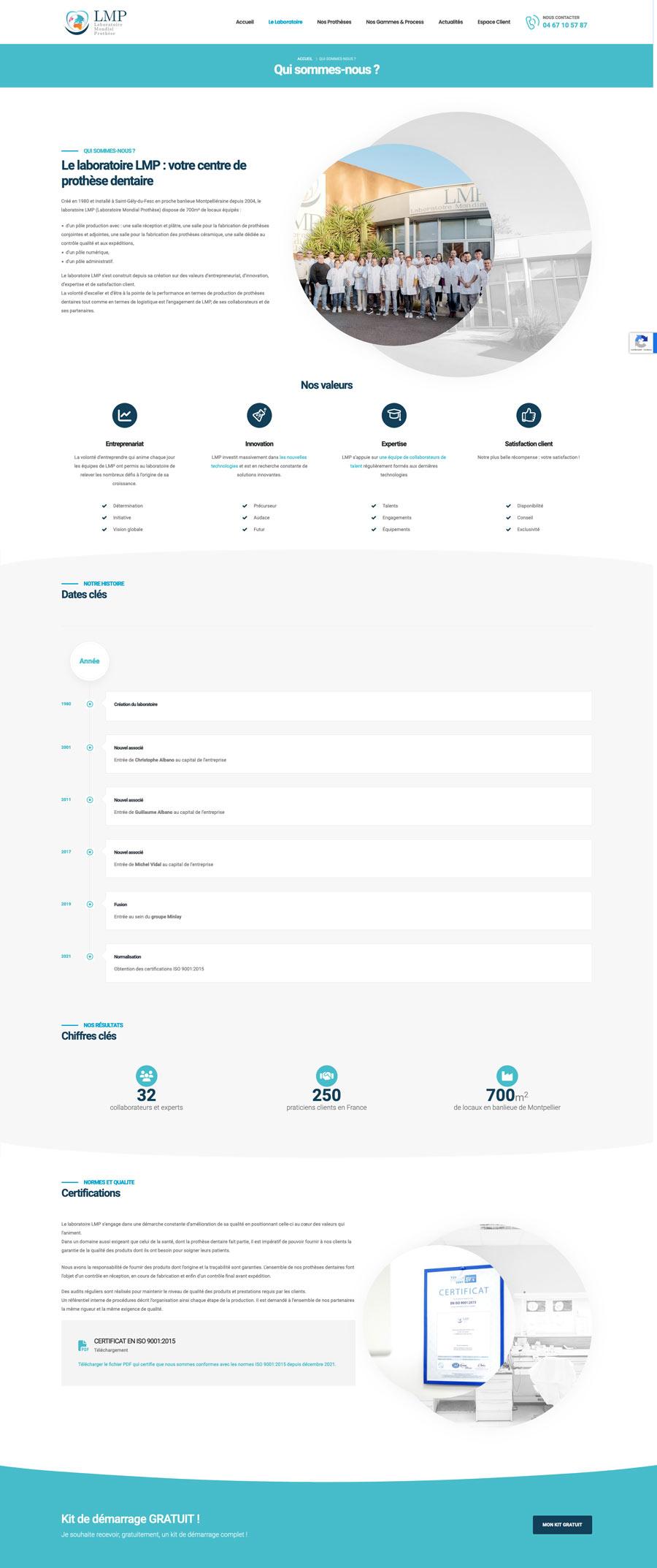 site wordpress labo dentaire