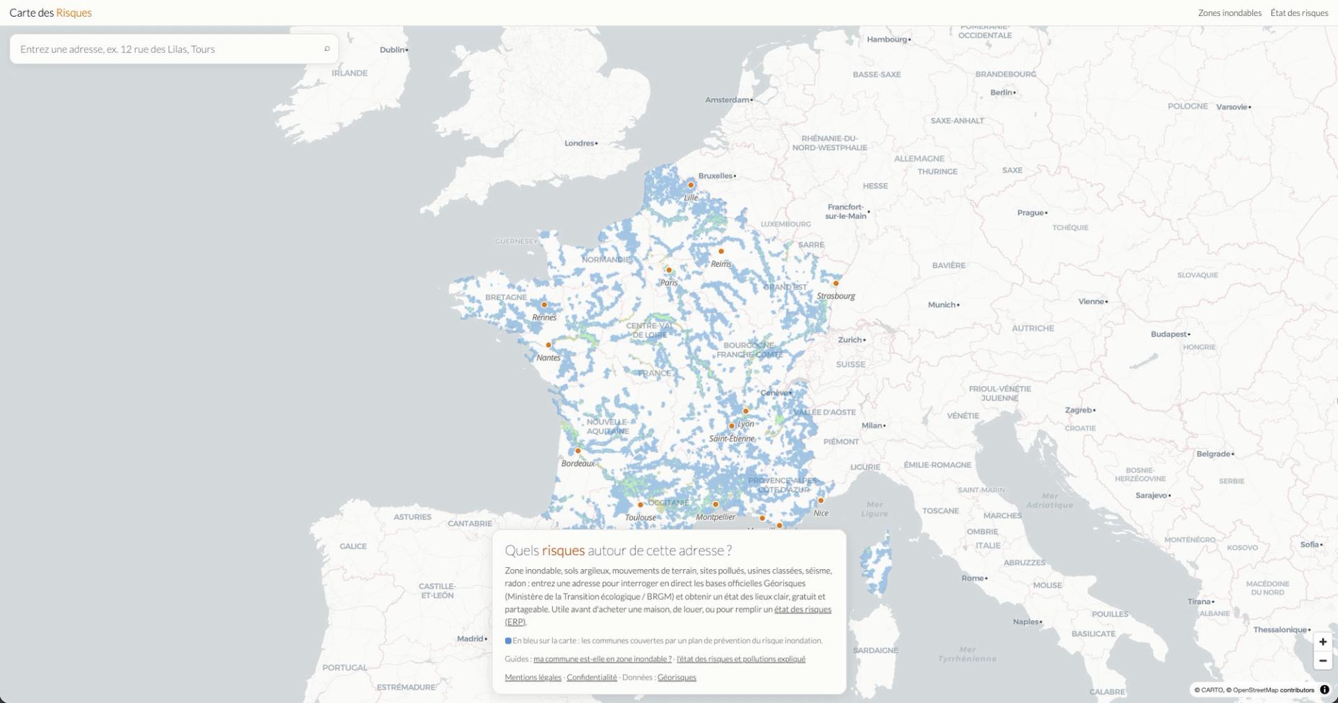 Carte des Risques : les risques d’une adresse en un clic