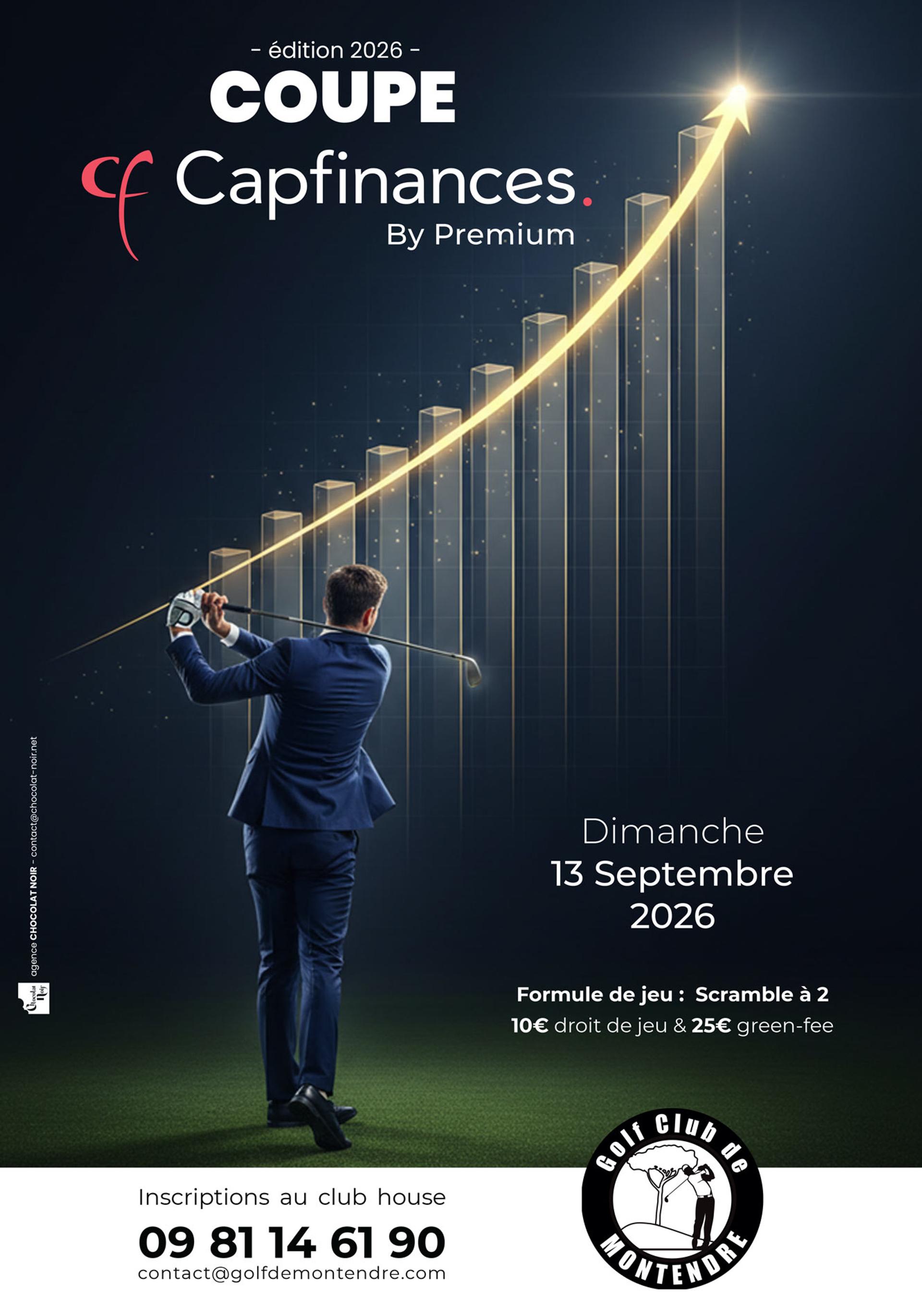 Affiche Coupe Capfinances 2026 — tournoi de golf du Golf de Montendre