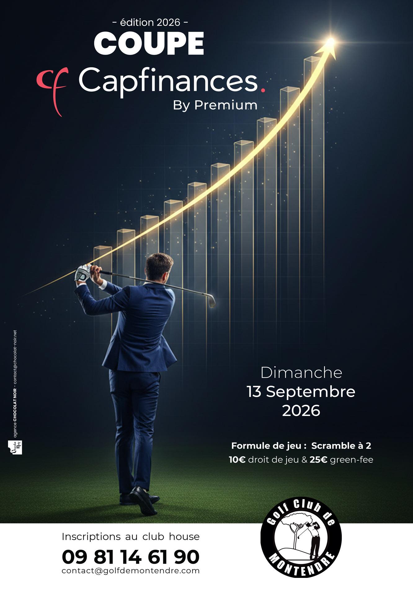 Affiche Coupe Capfinances 2026 — tournoi de golf du Golf de Montendre