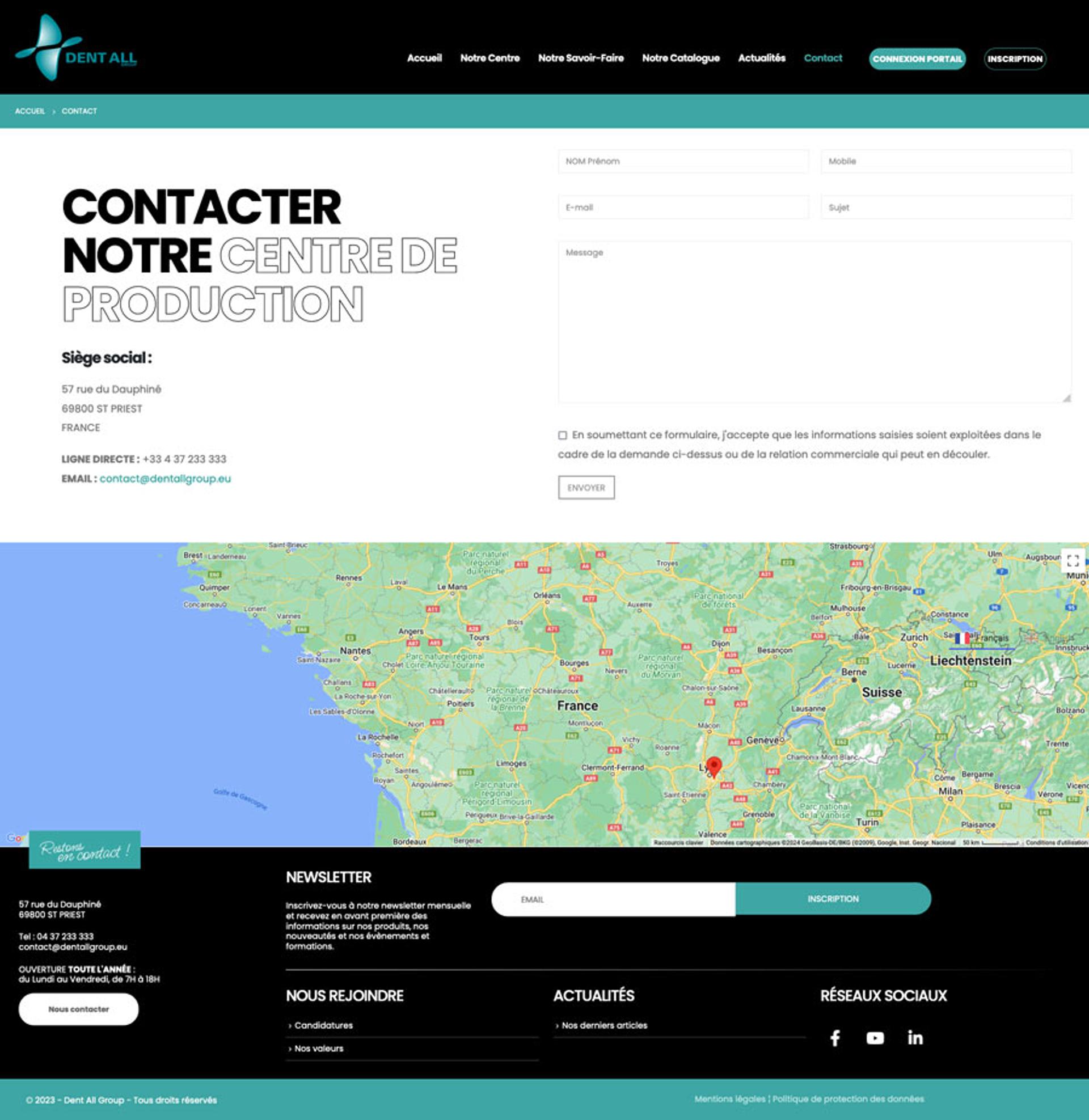 création site web centre de prothèses dentaires