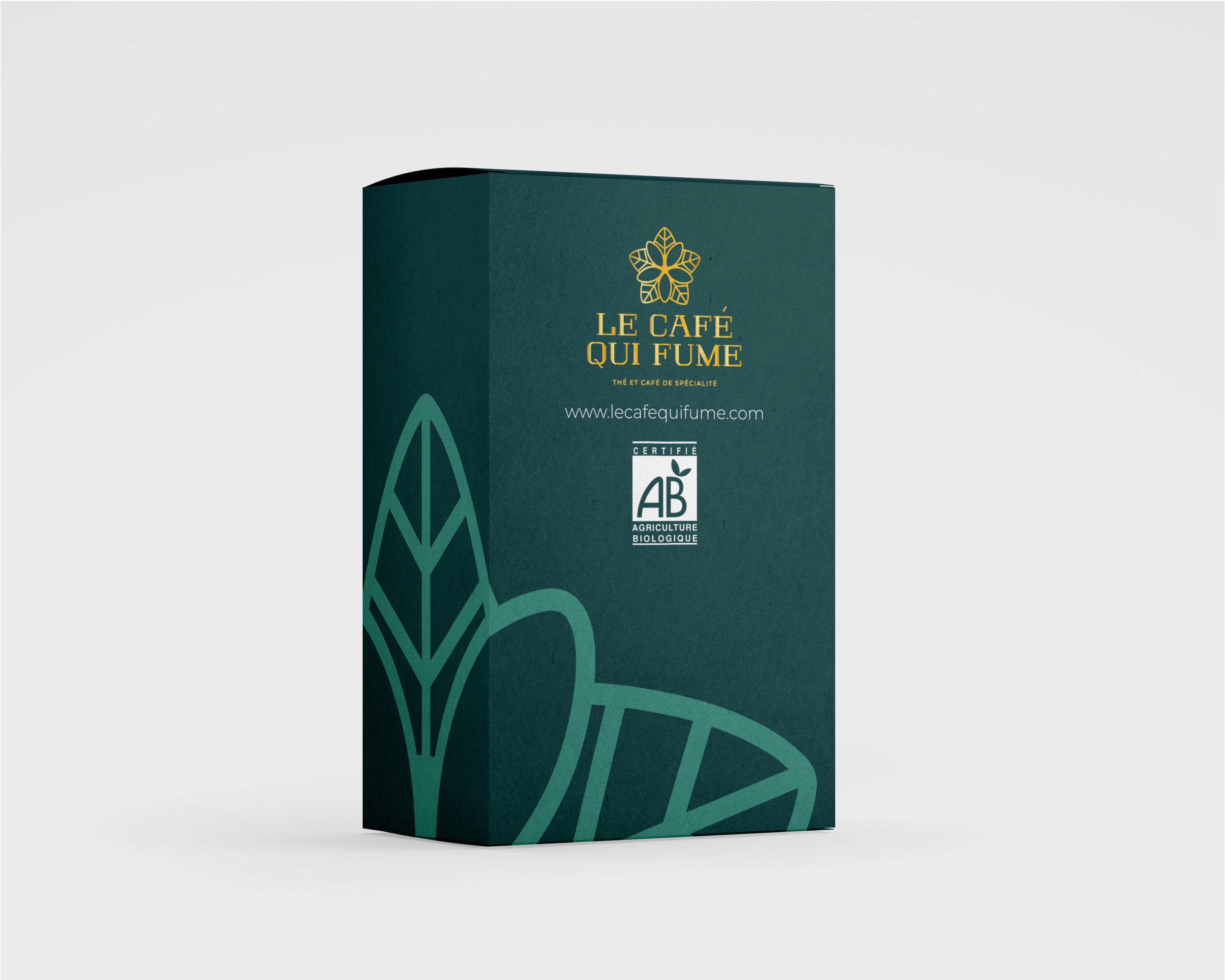 Création boîte de thé : Le café qui Fume