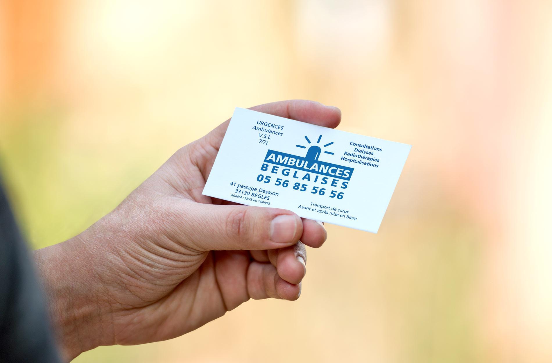 Cartes de visite Ambulances Bèglaises